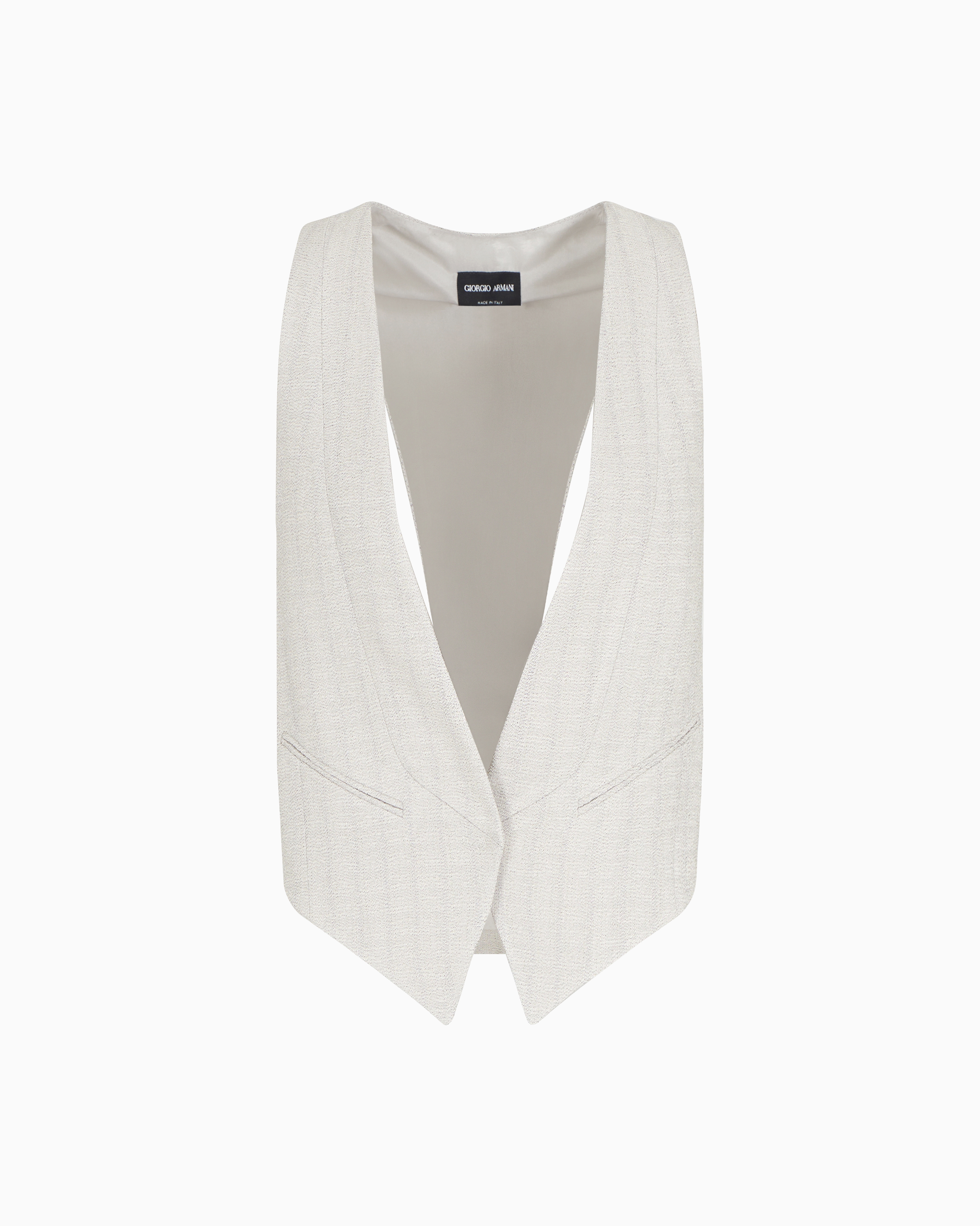 Giorgio Armani Single-breasted Waistcoat In Armure Viscose Crêpe