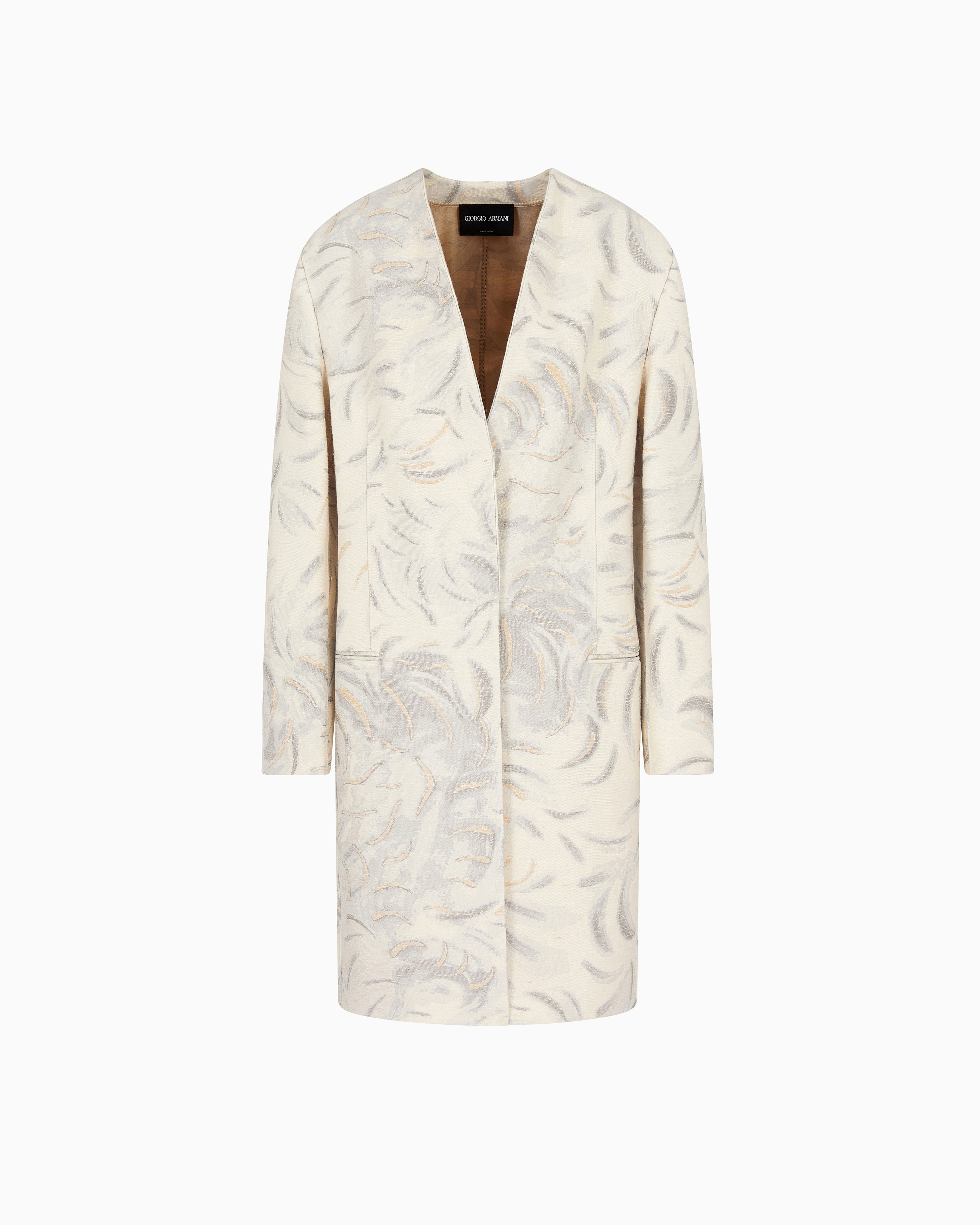 Giorgio Armani Fil Coupé Tussah Silk Overcoat