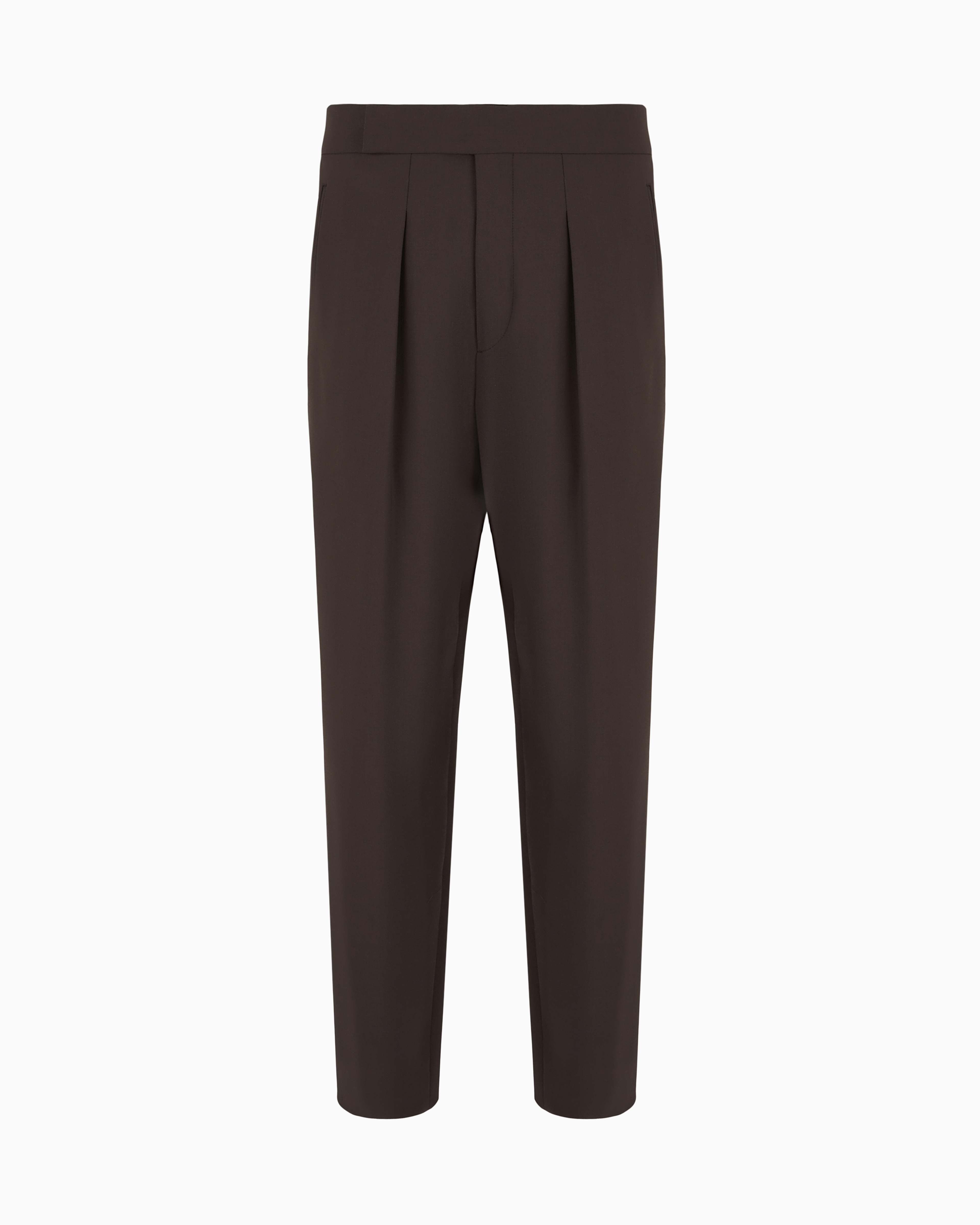 パンツ GIORGIO ARMANI POLYESTER TROUSERS Single-pleat, pure wool-crêpe trousers | Giorgio Armani