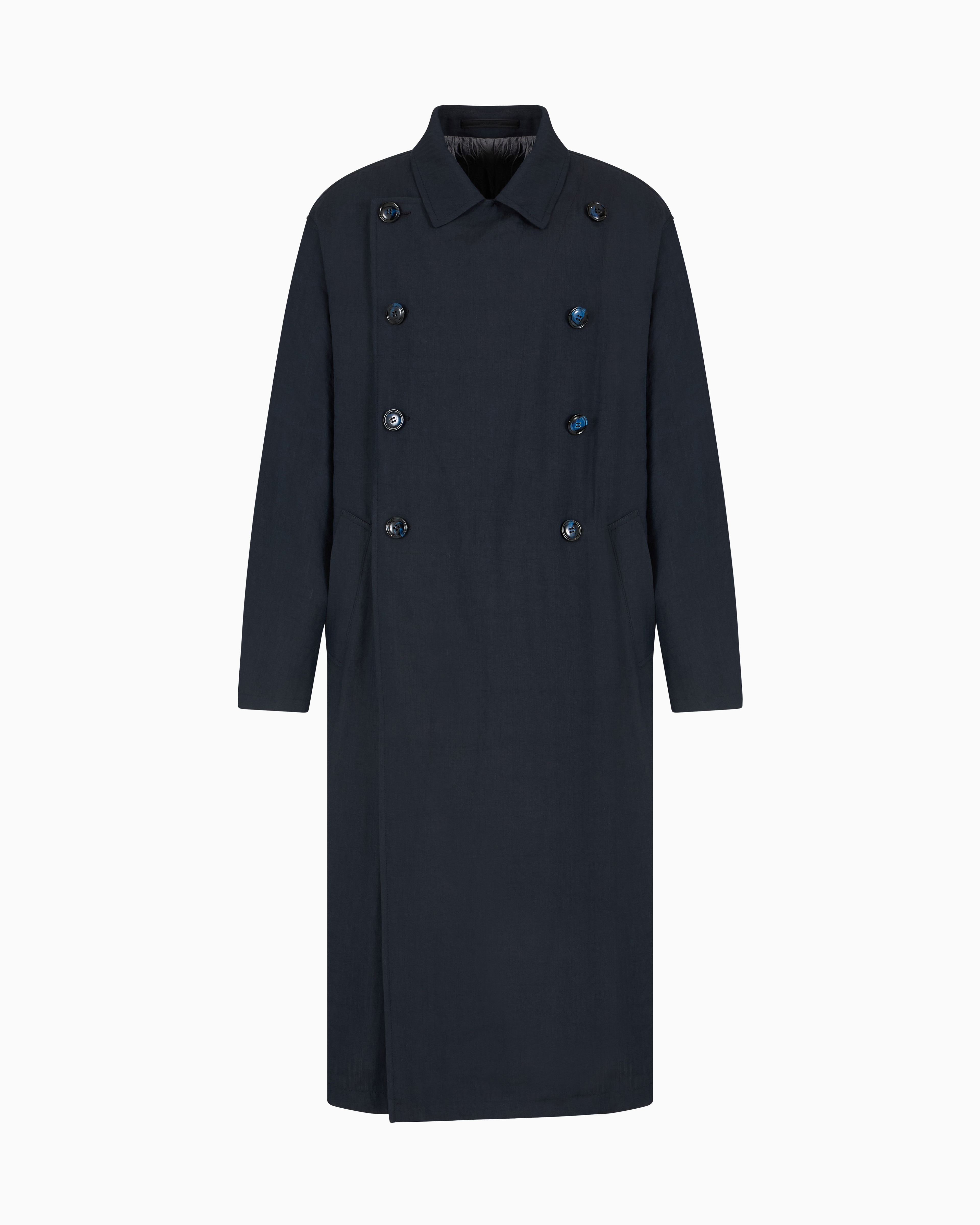 Giorgio Armani Linen And Viscose Double-breasted Overcoat