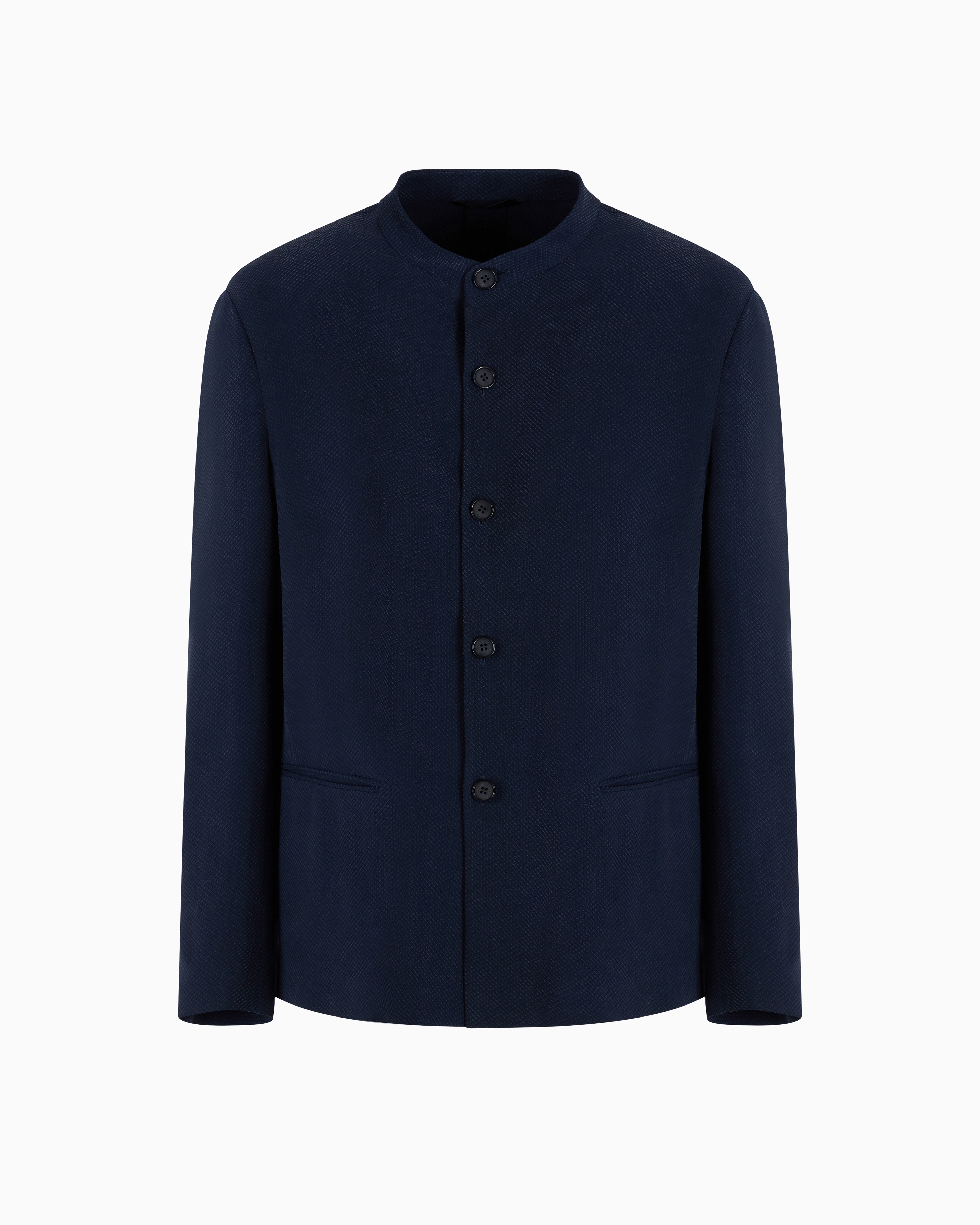 Giorgio Armani Blue Single-Breasted Jacket In Cupro And Viscose 50_R