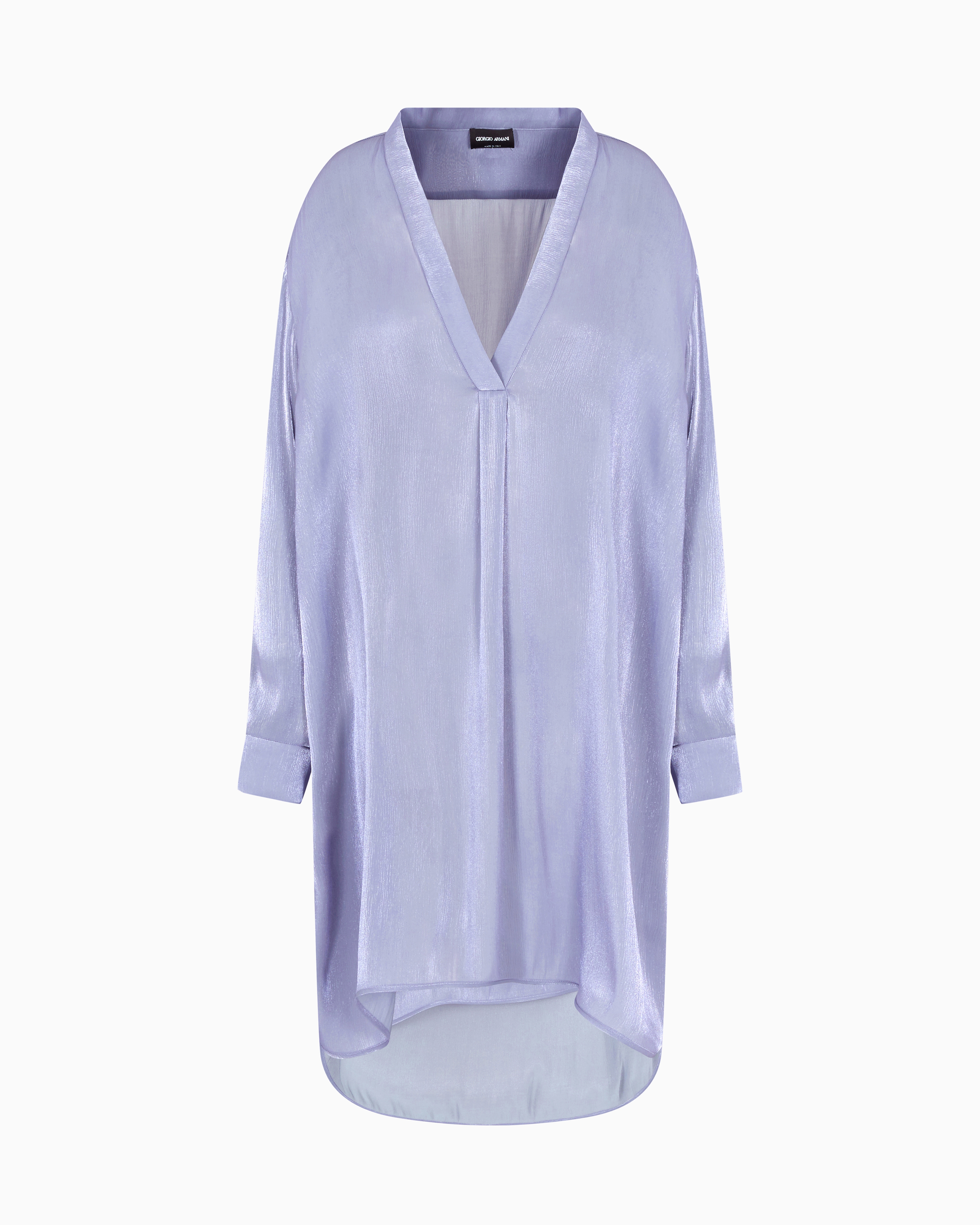 Giorgio Armani Long Shirt In Shiny Fabric