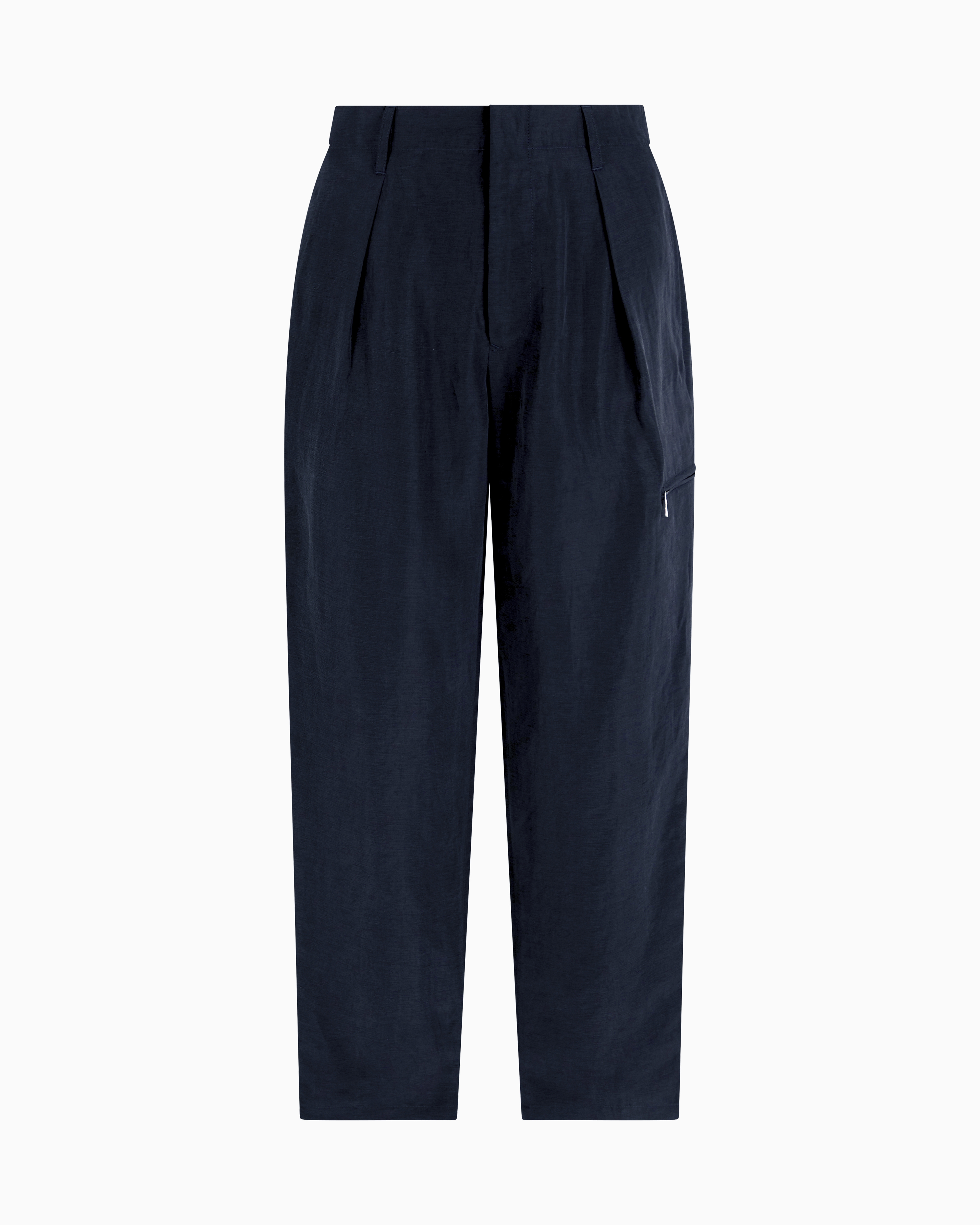 Giorgio Armani Pantalon À Une Pince En Lin Et Lyocell
