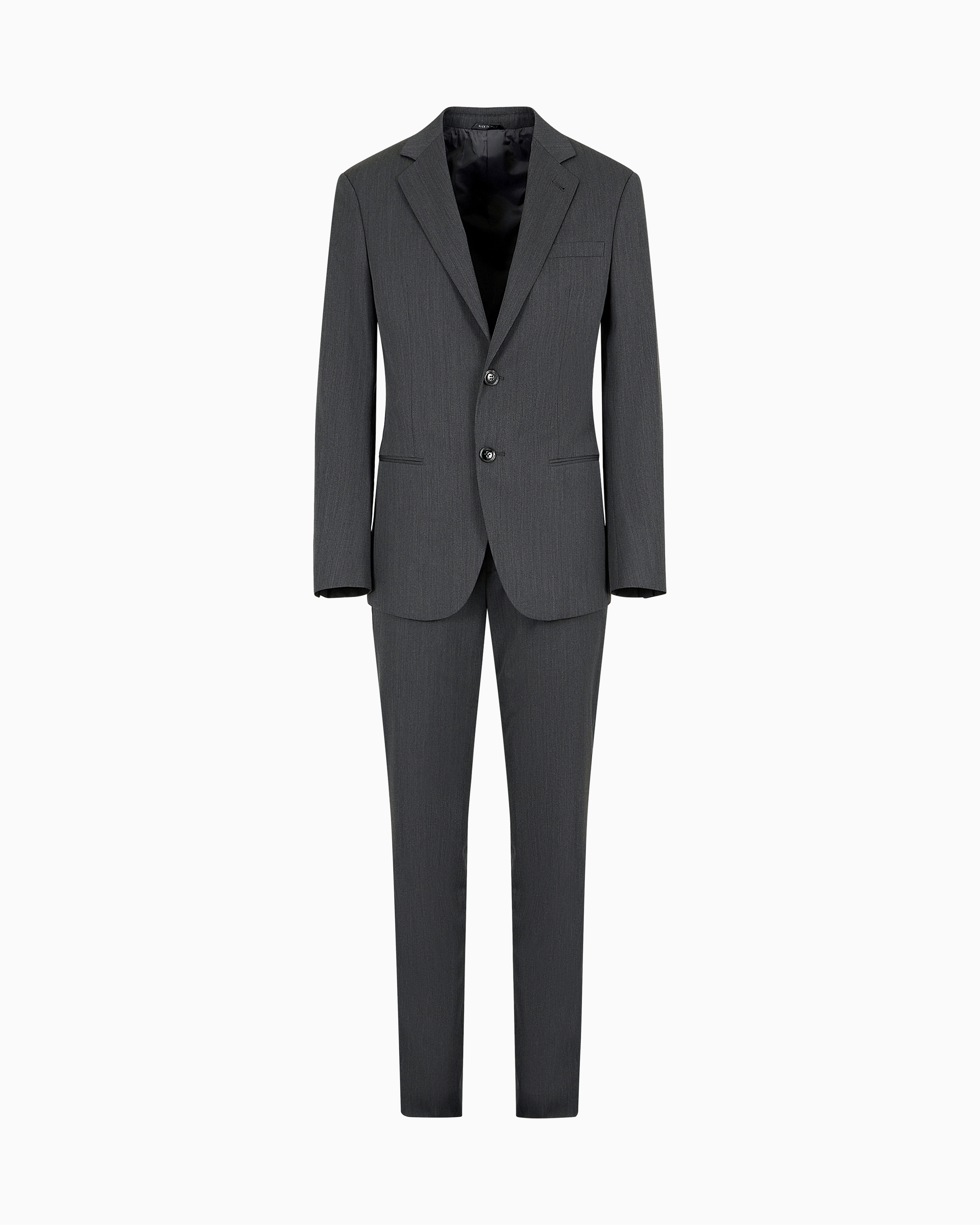Giorgio Armani Grey Single-Breasted Soho Line Suit In Virgin Wool 48_R