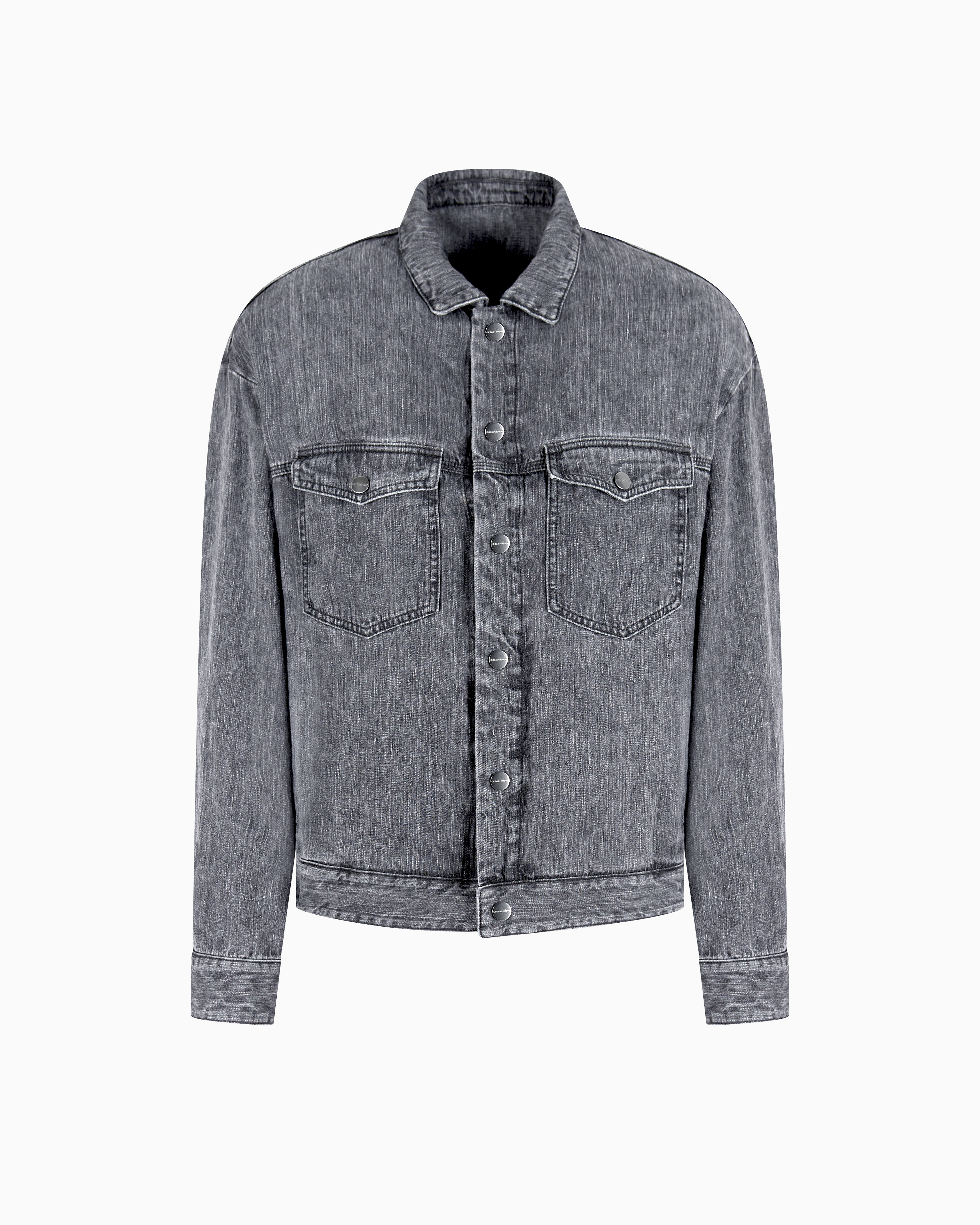 Giorgio Armani Denim Collection Linen Blouson In Gray
