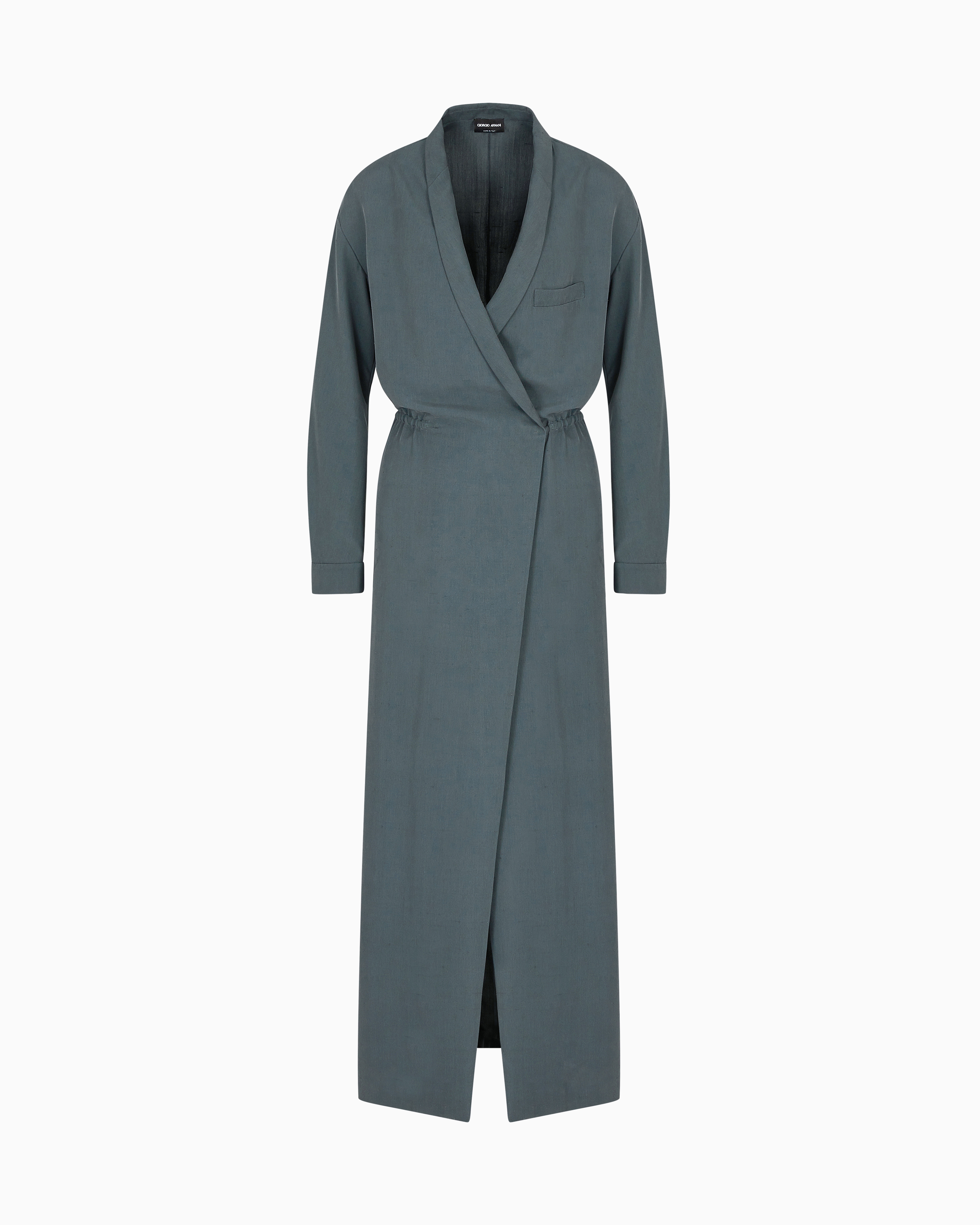 Giorgio Armani Long Dress In Washed Silk Shantung