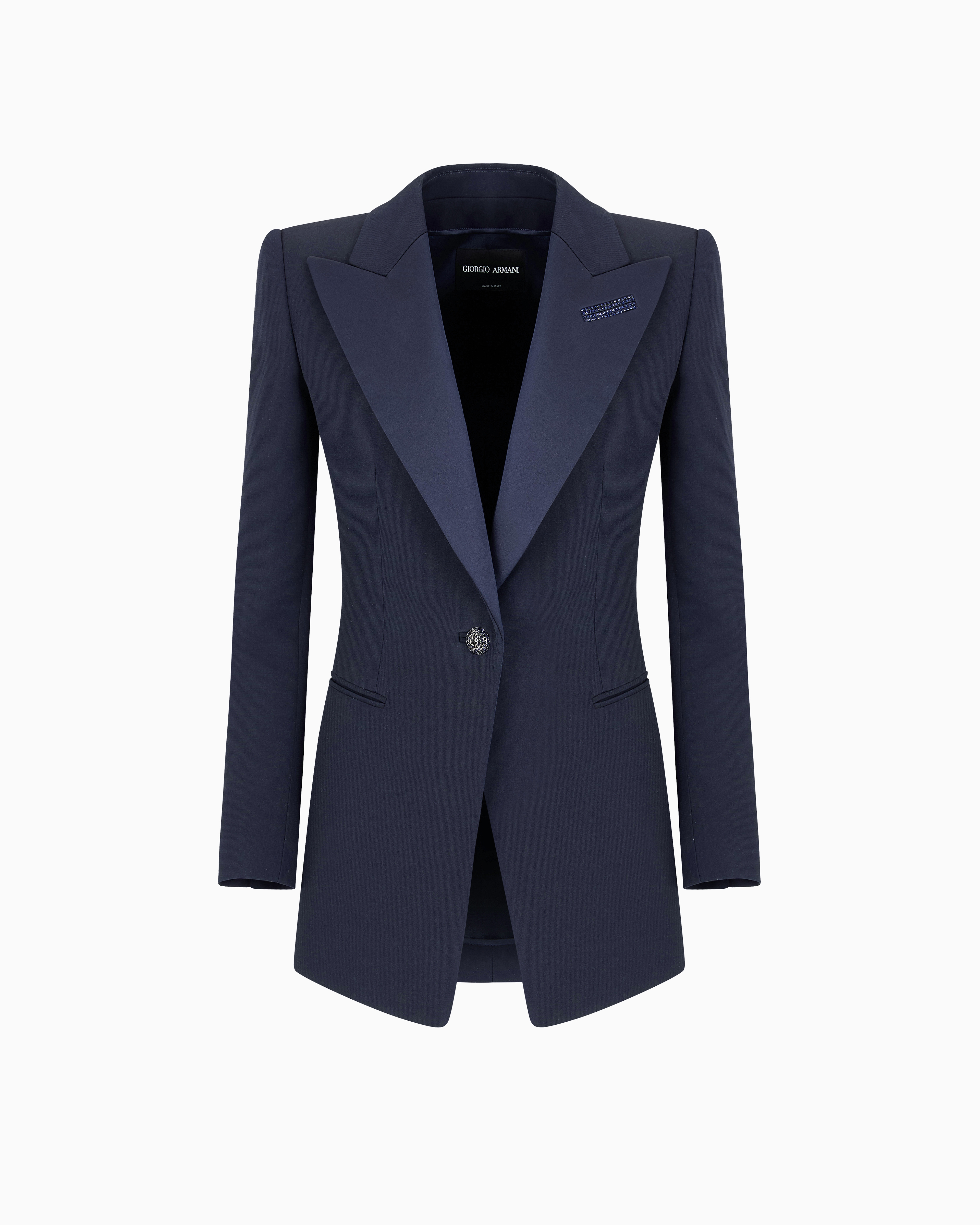 Giorgio Armani Long Single-breasted Silk Jacket