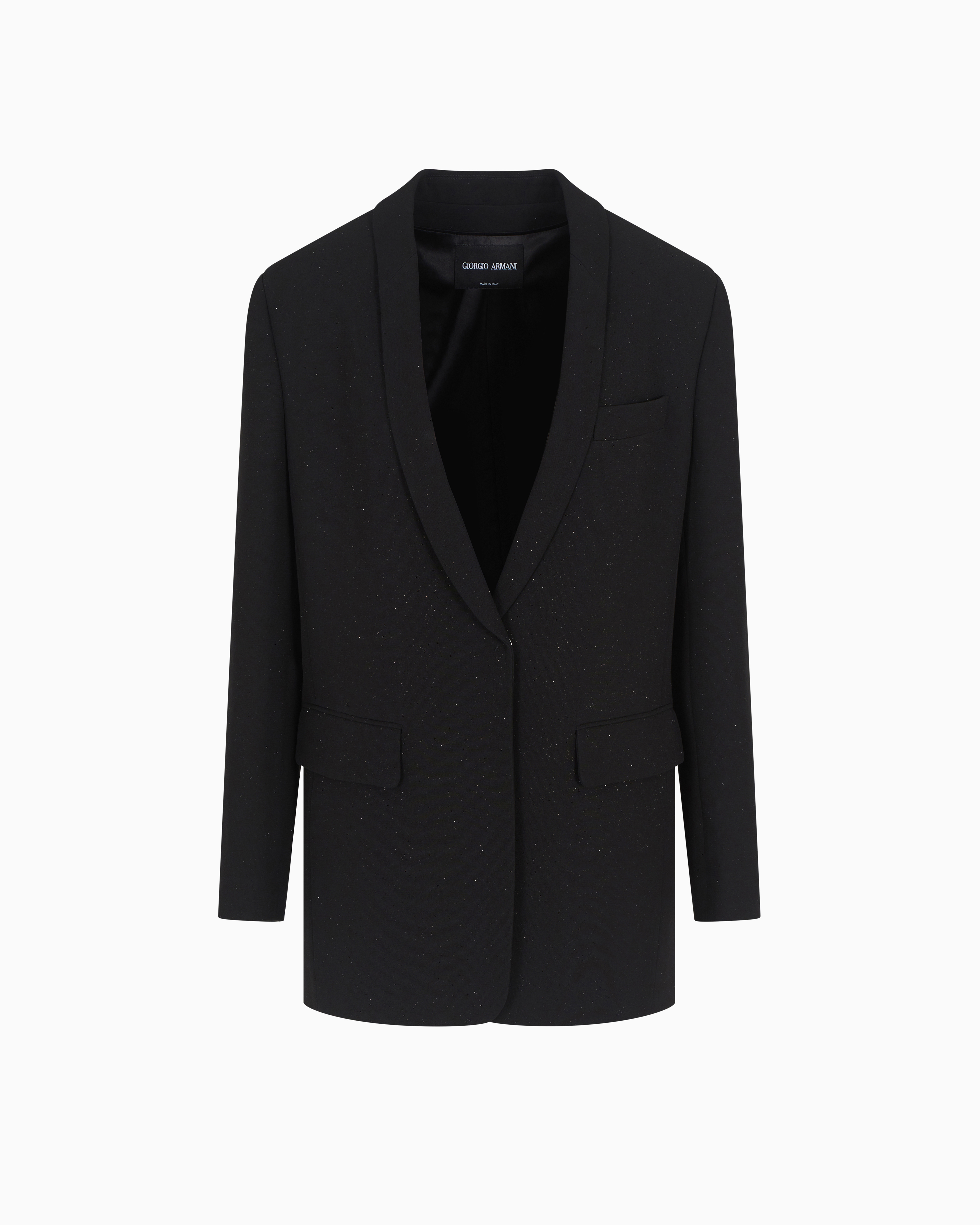 Glitter silk-cady single-breasted jacket | Giorgio Armani