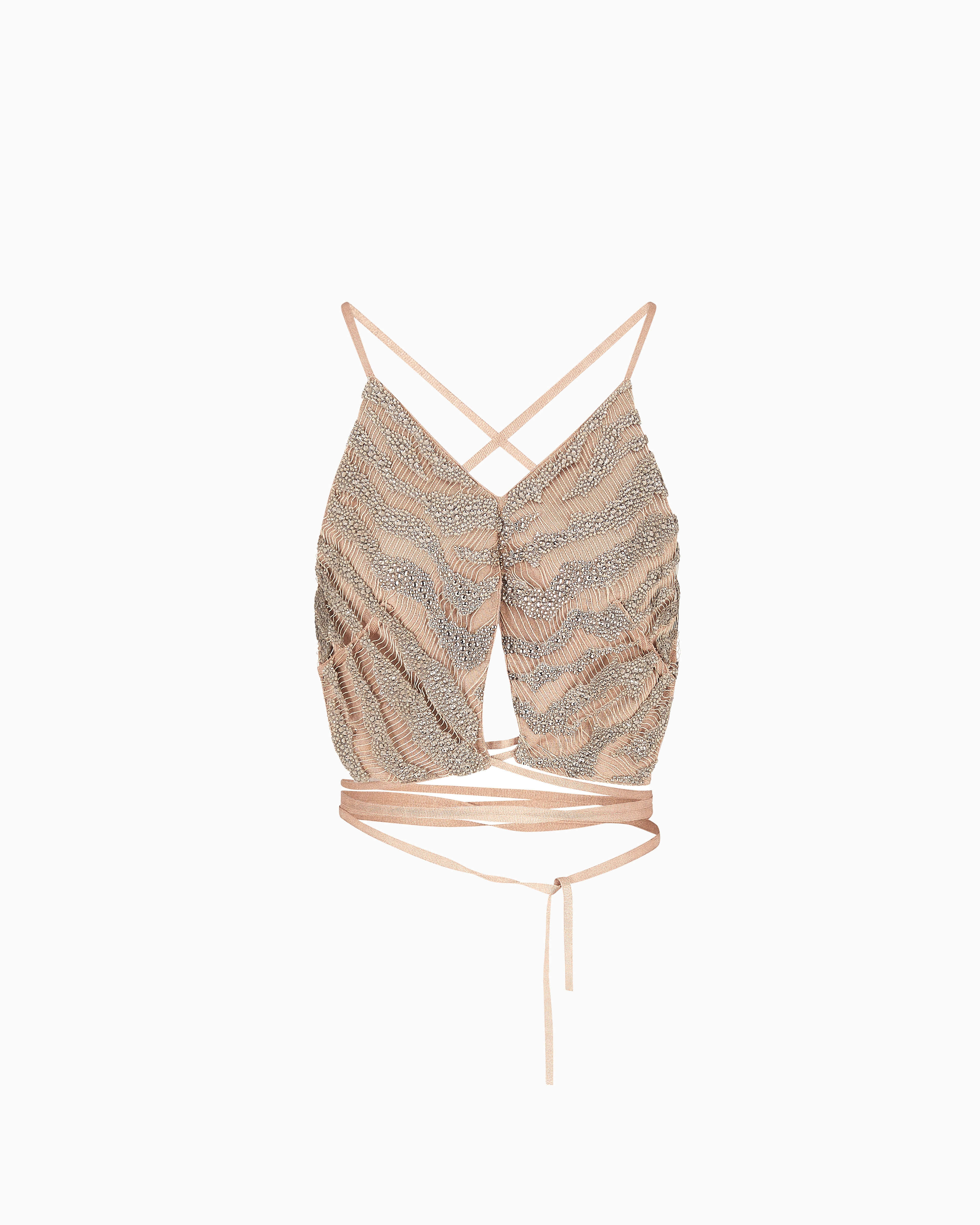 Giorgio Armani Embroidered Silk And Viscose Jersey Top