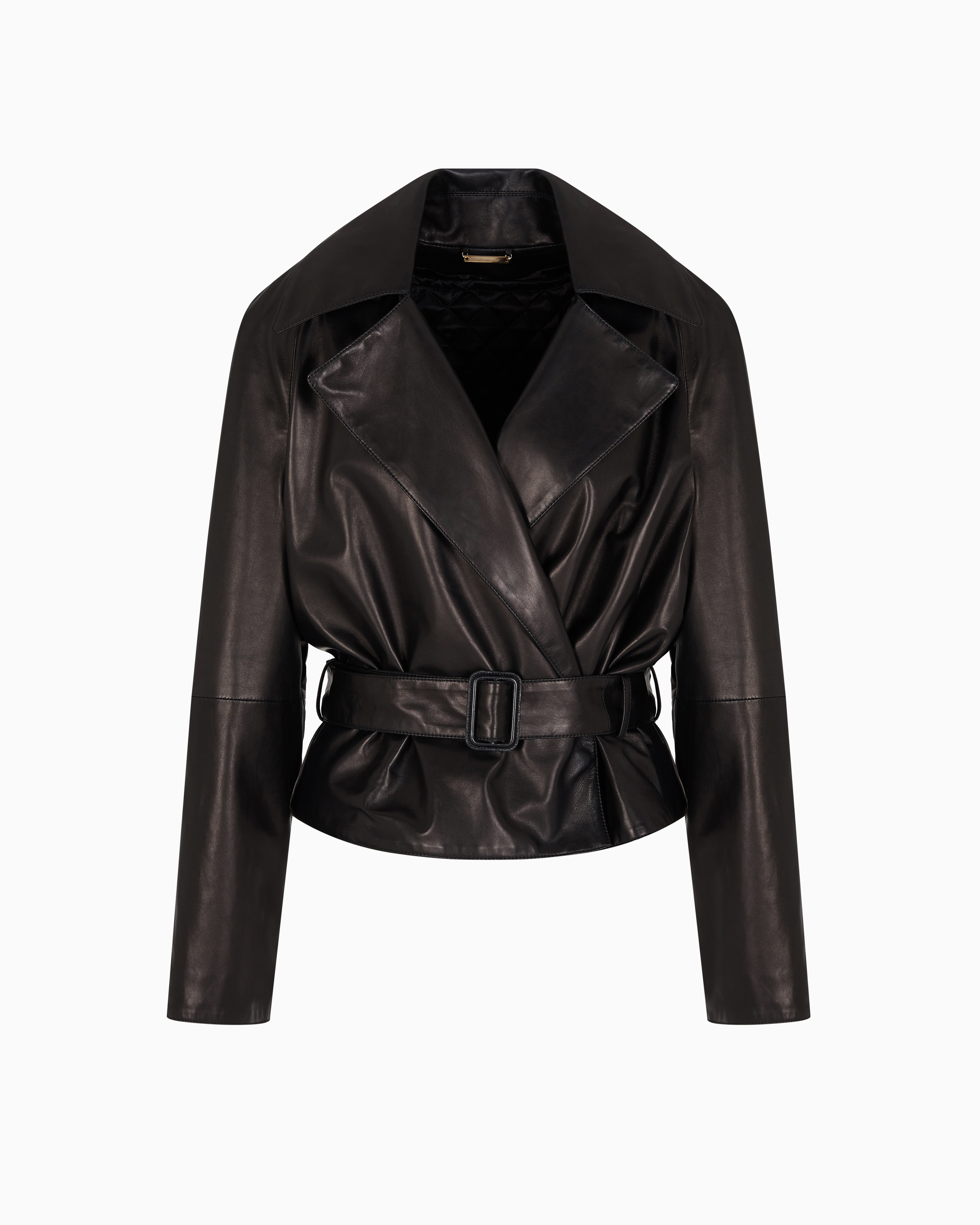 Giorgio Armani Double-breasted Jacket In Plonge Nappa Leather