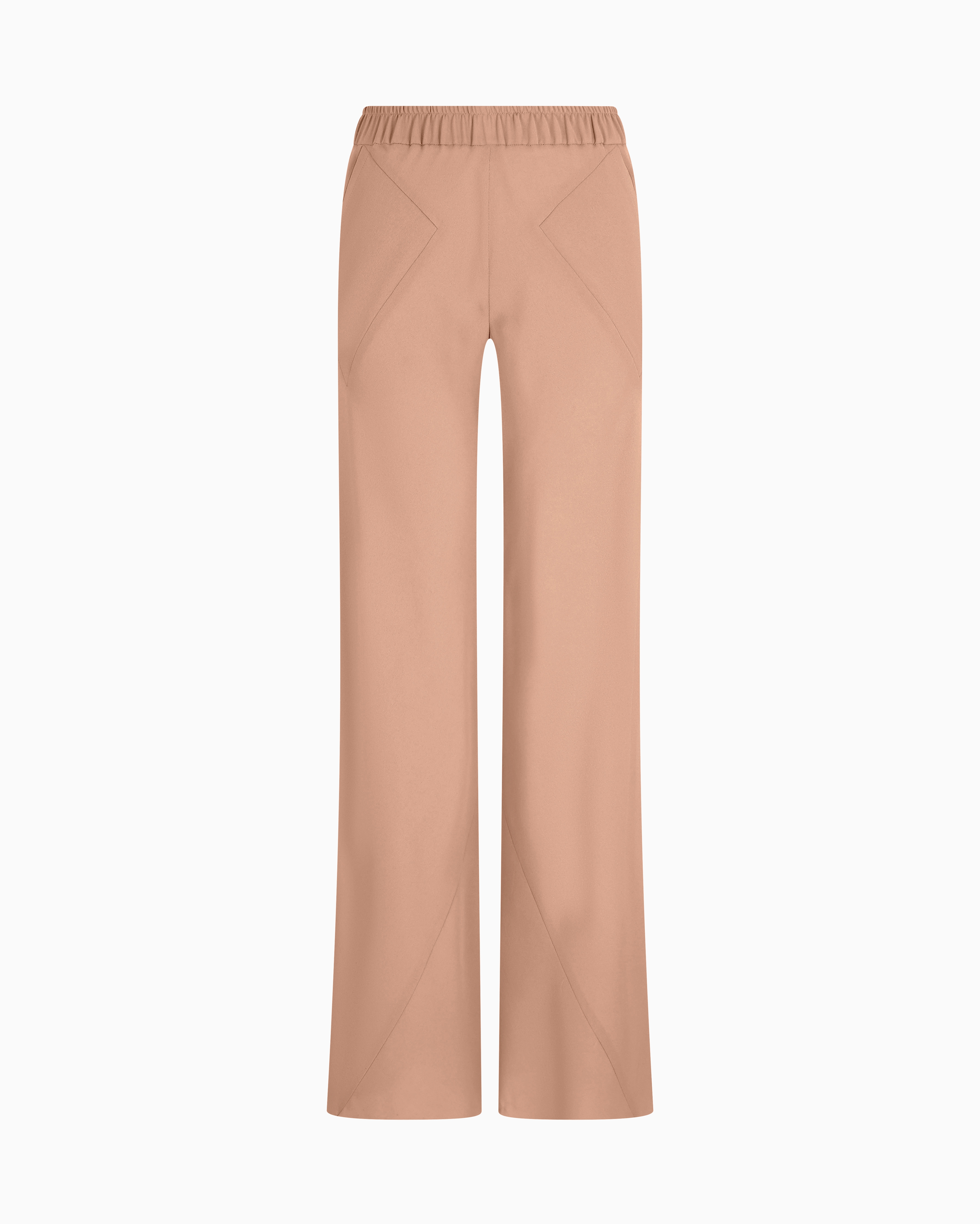 Giorgio Armani Washed Viscose And Silk Flared Trousers In Orange