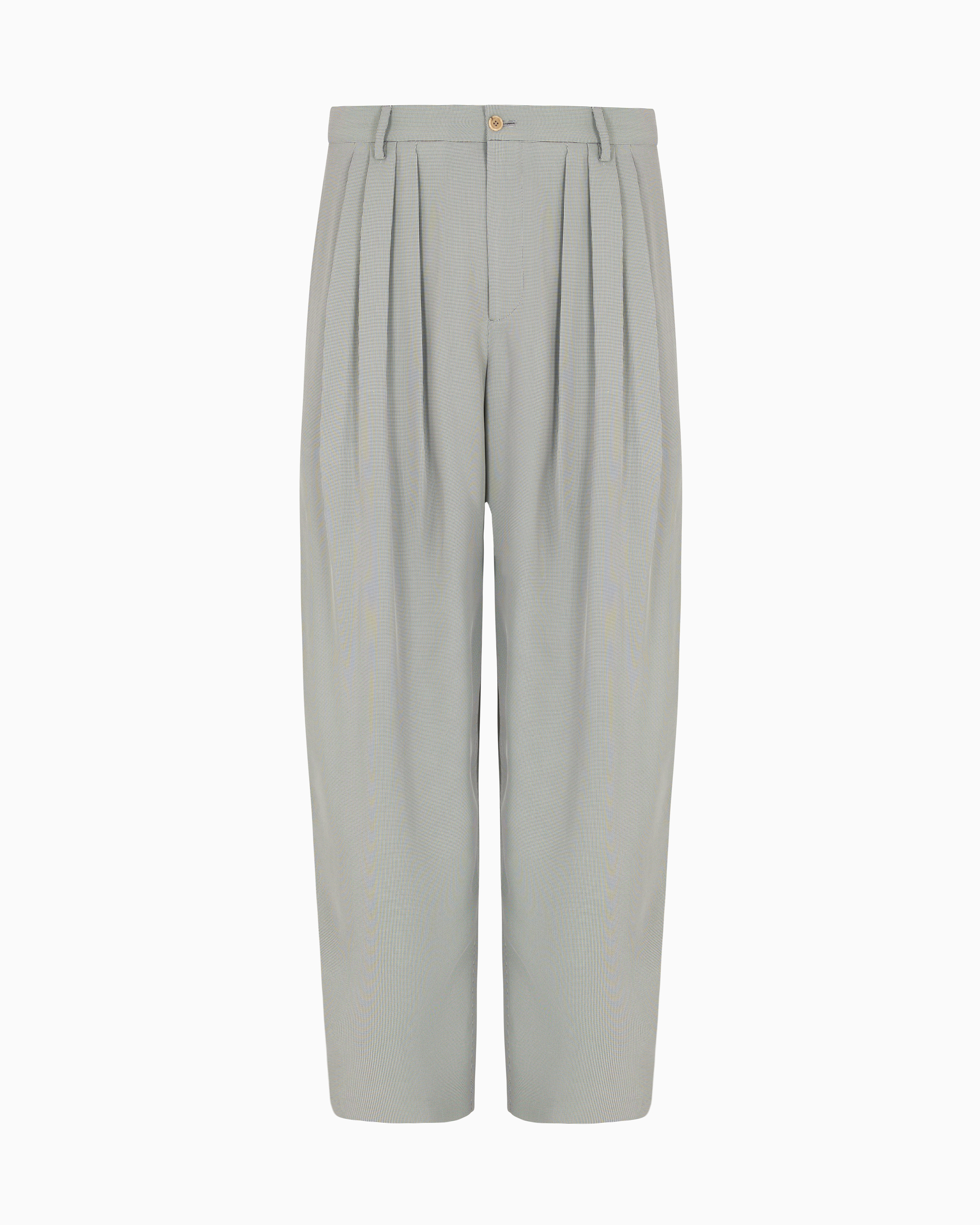 Giorgio Armani Double-pleat Trousers In A Micro-textured Viscose Blend