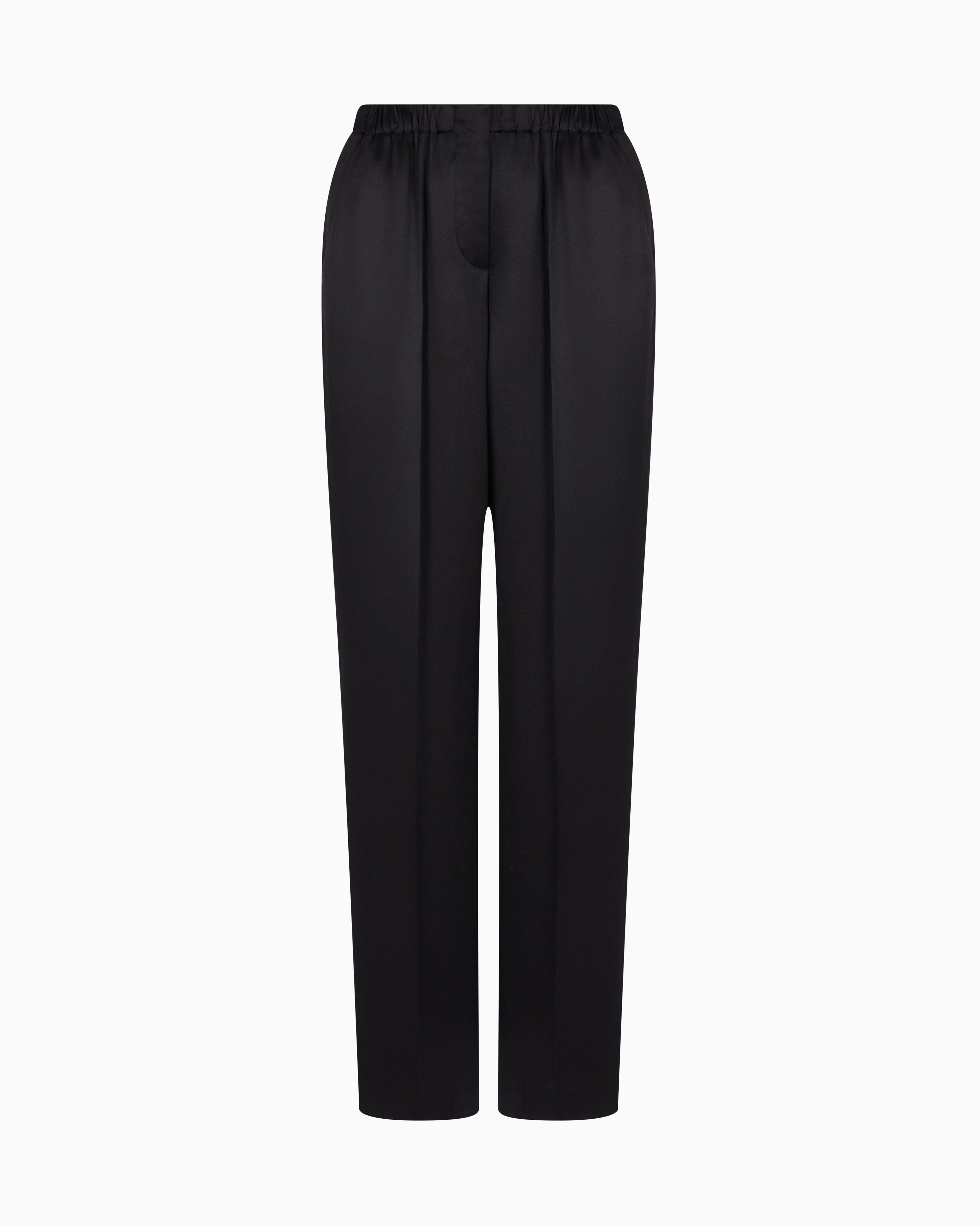 Giorgio Armani Straight-cut Trousers In Double Silk Satin