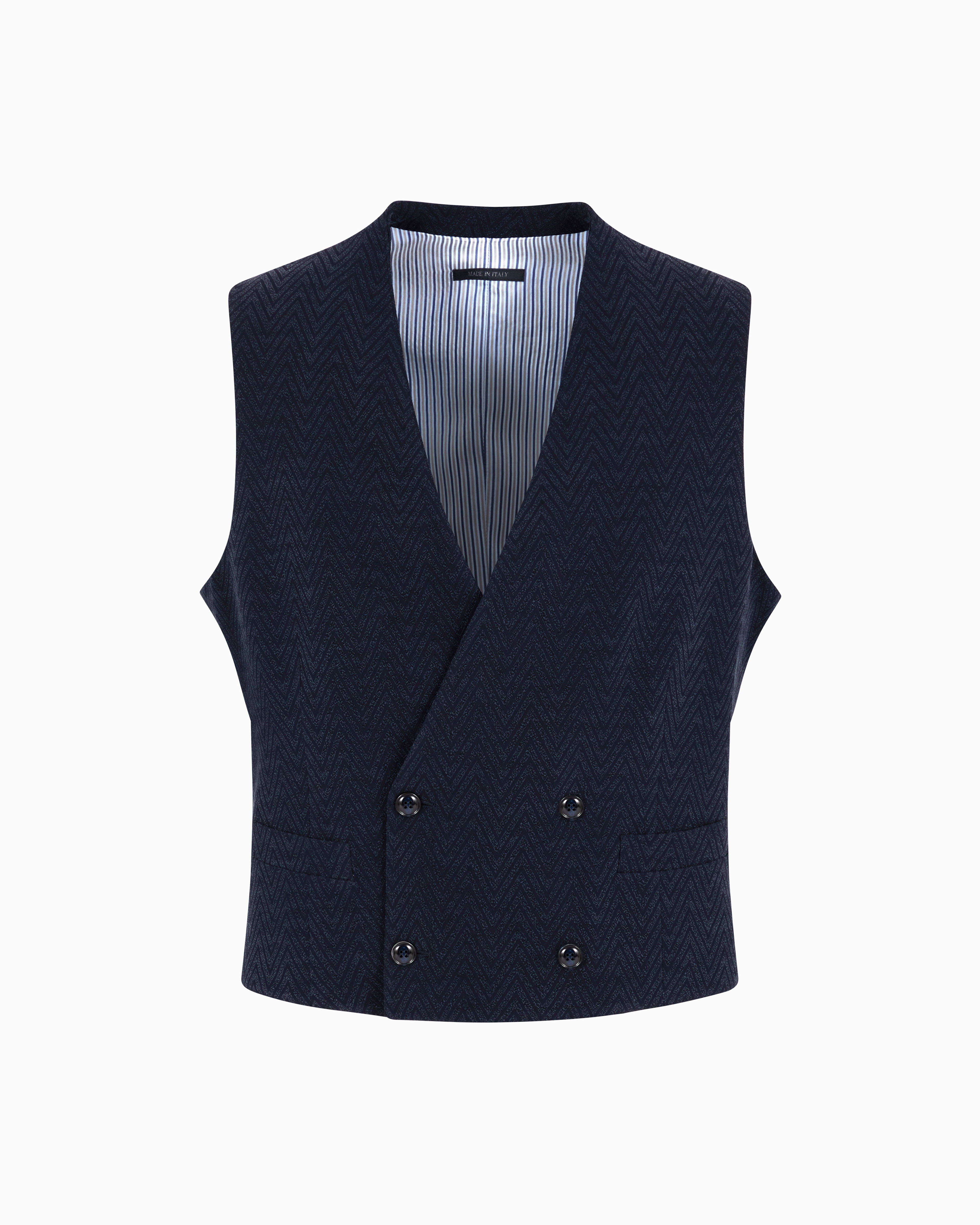 Giorgio Armani Double-breasted Waistcoat In Virgin Wool And Silk