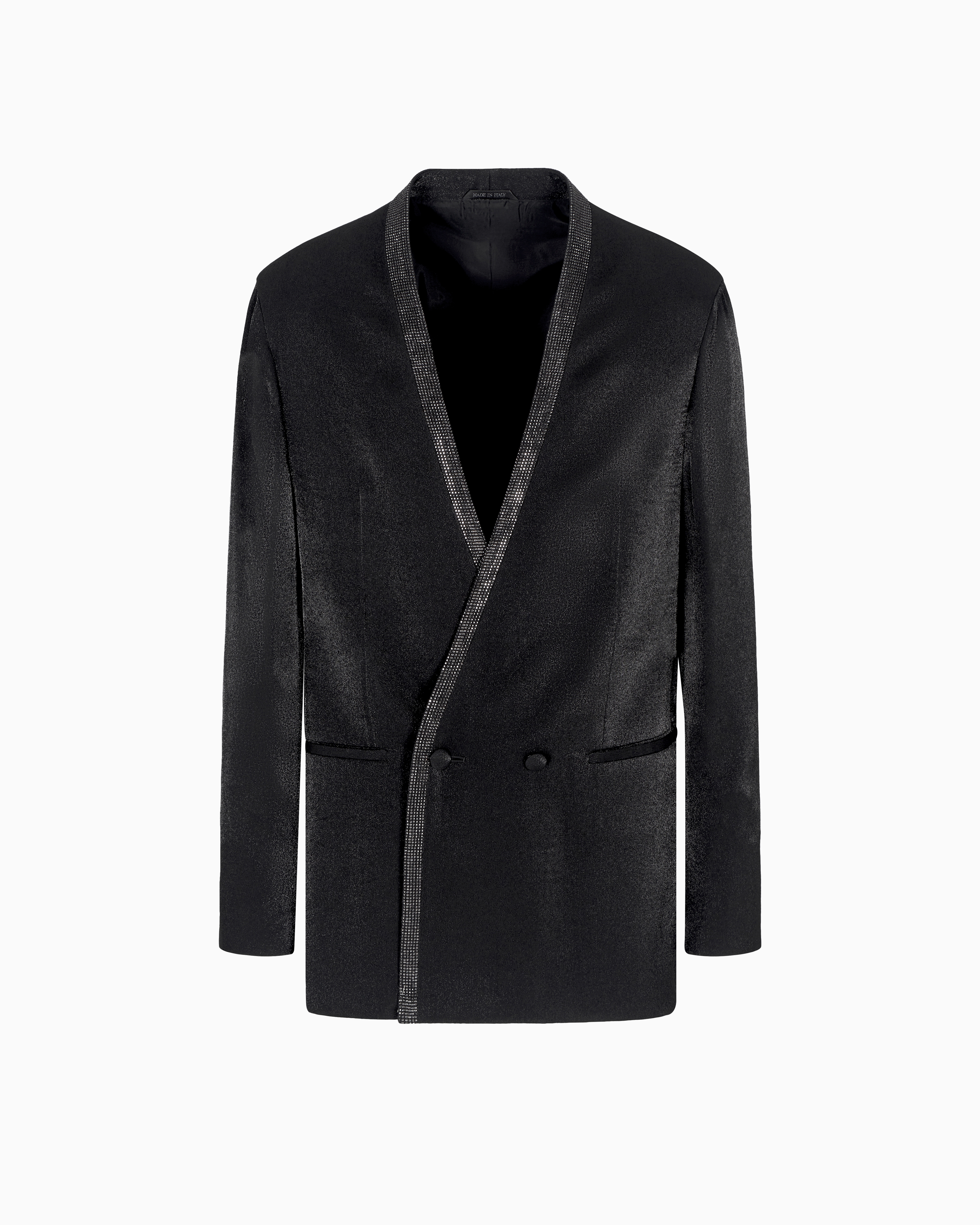 Giorgio Armani Upton Line Tuxedo Jacket In A Viscose Blend With Rhinestones
