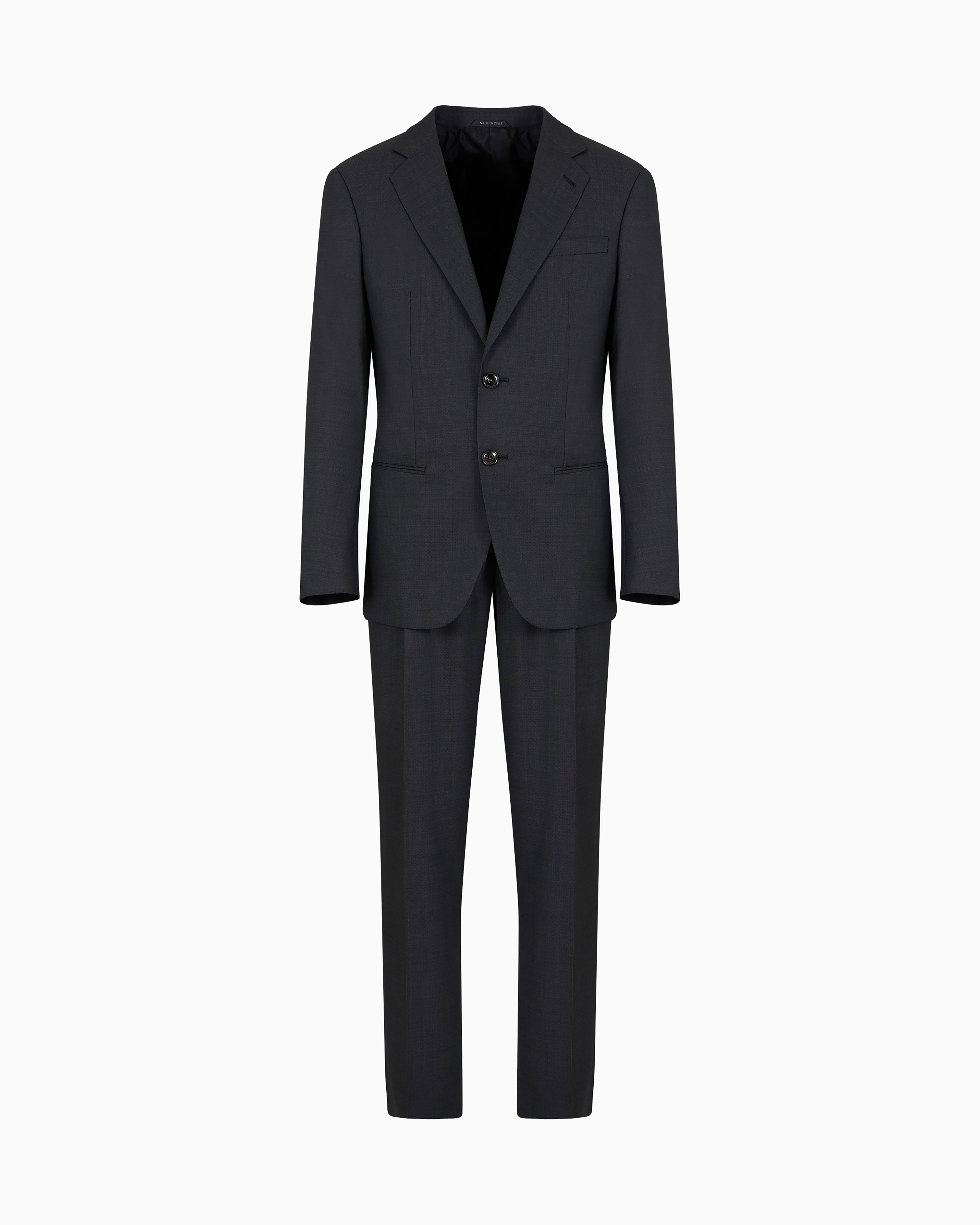 Giorgio Armani Black Single-Breasted Soho Line Suit In Virgin Wool 48_R
