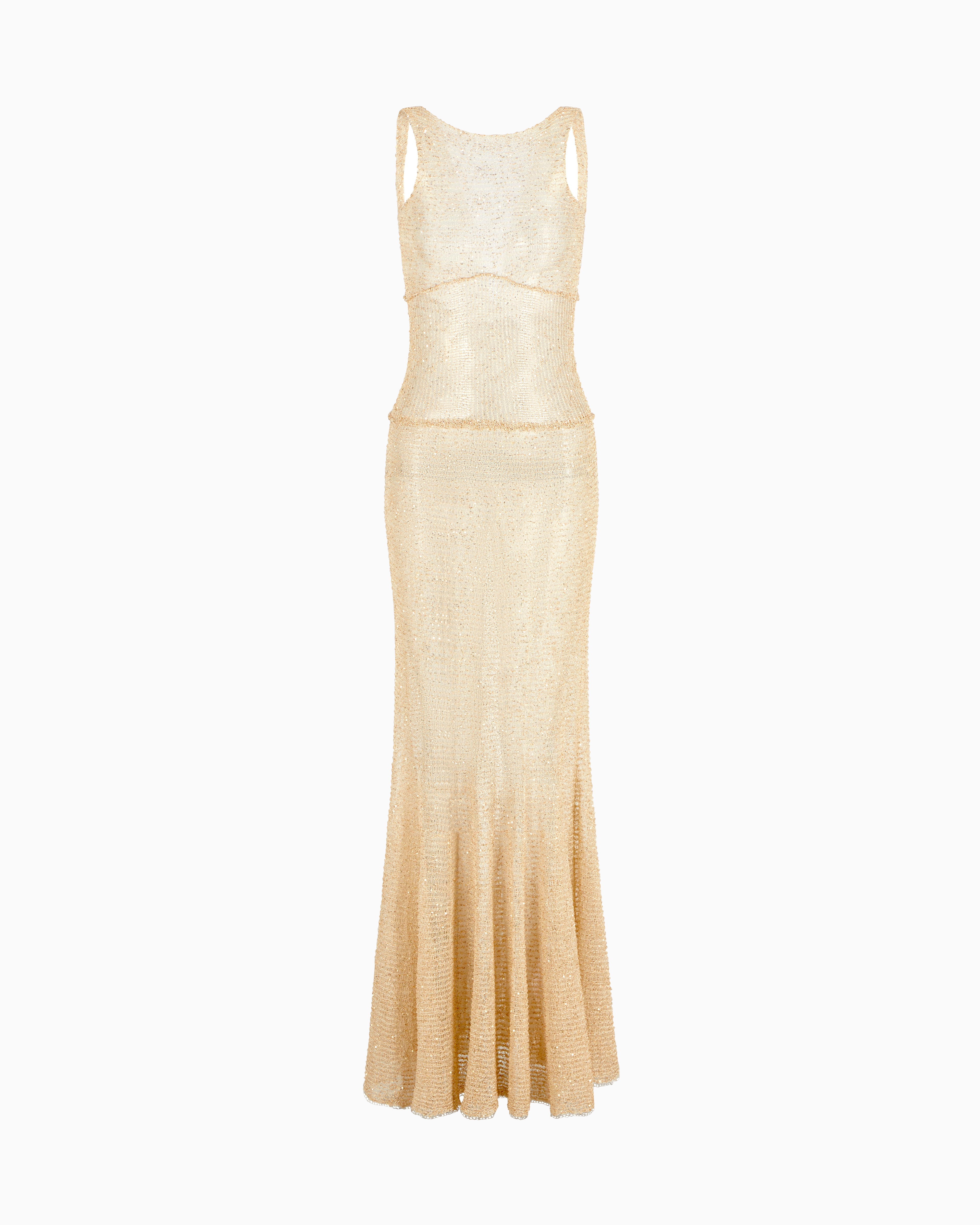 Giorgio Armani Long Dress In A Lurex Knit With Sequins