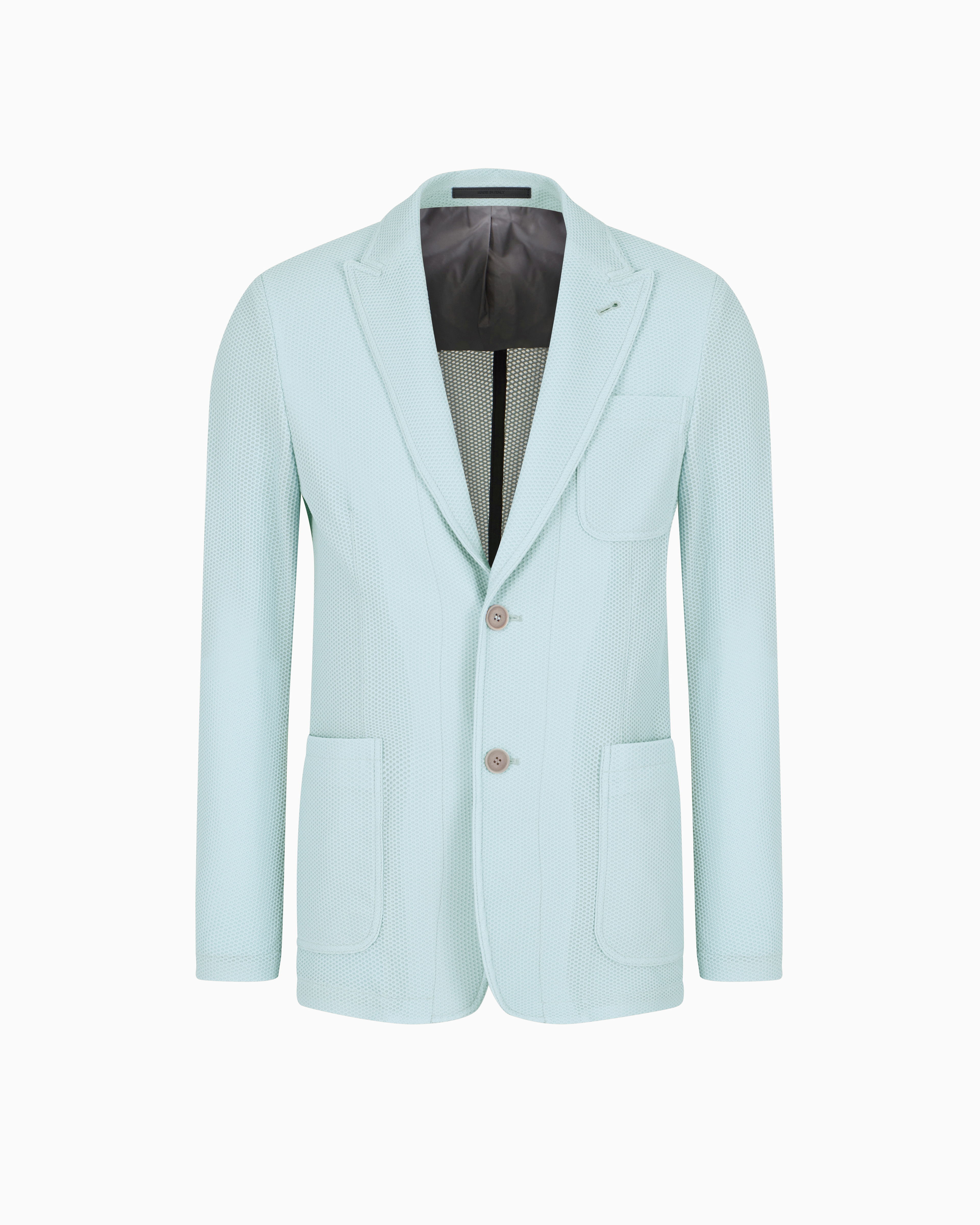 Giorgio Armani Single-breasted Jacket In Technical Waffle Fabric