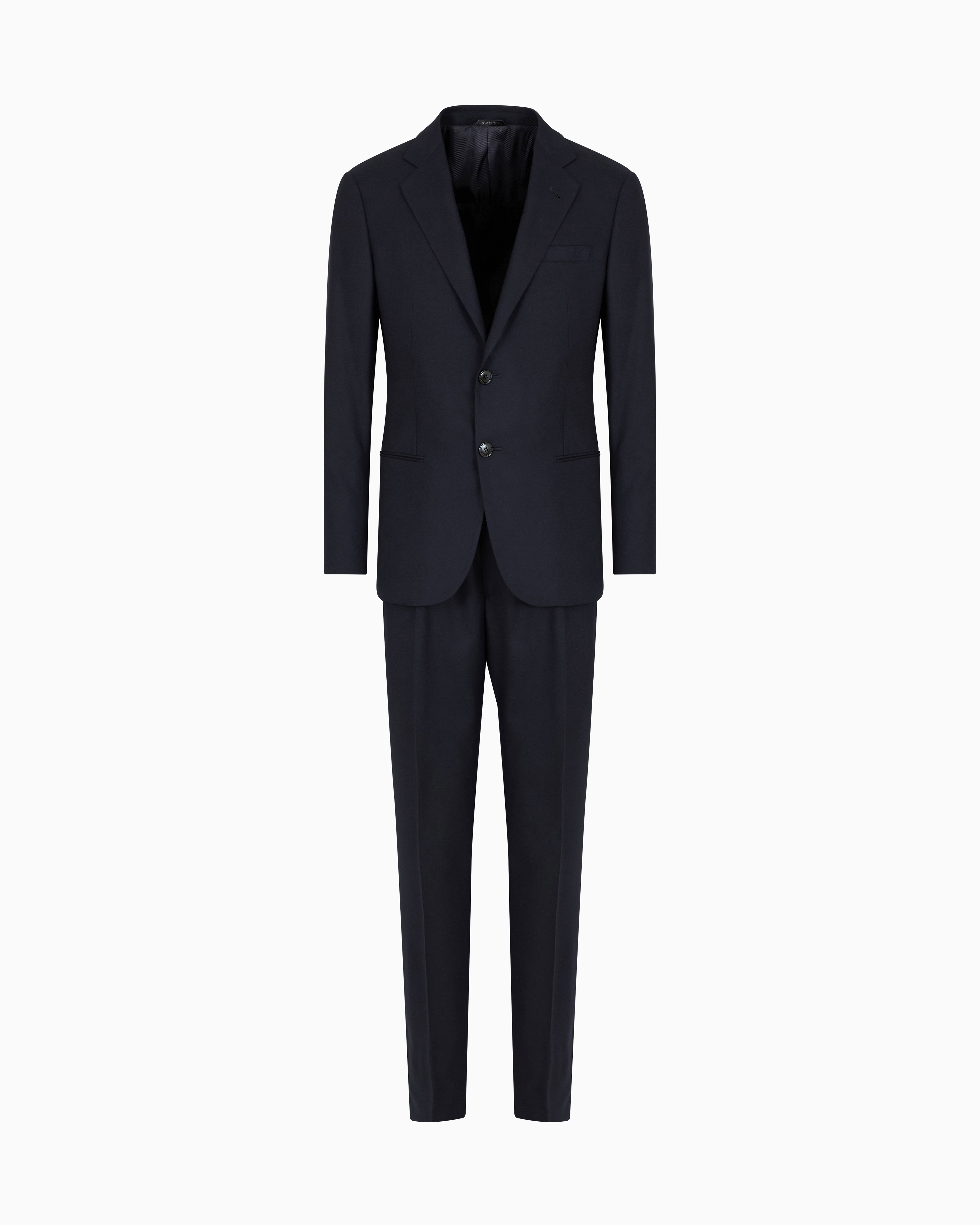 Giorgio Armani Blue Single-Breasted Soho Line Suit In Virgin Wool Cloth 48_R