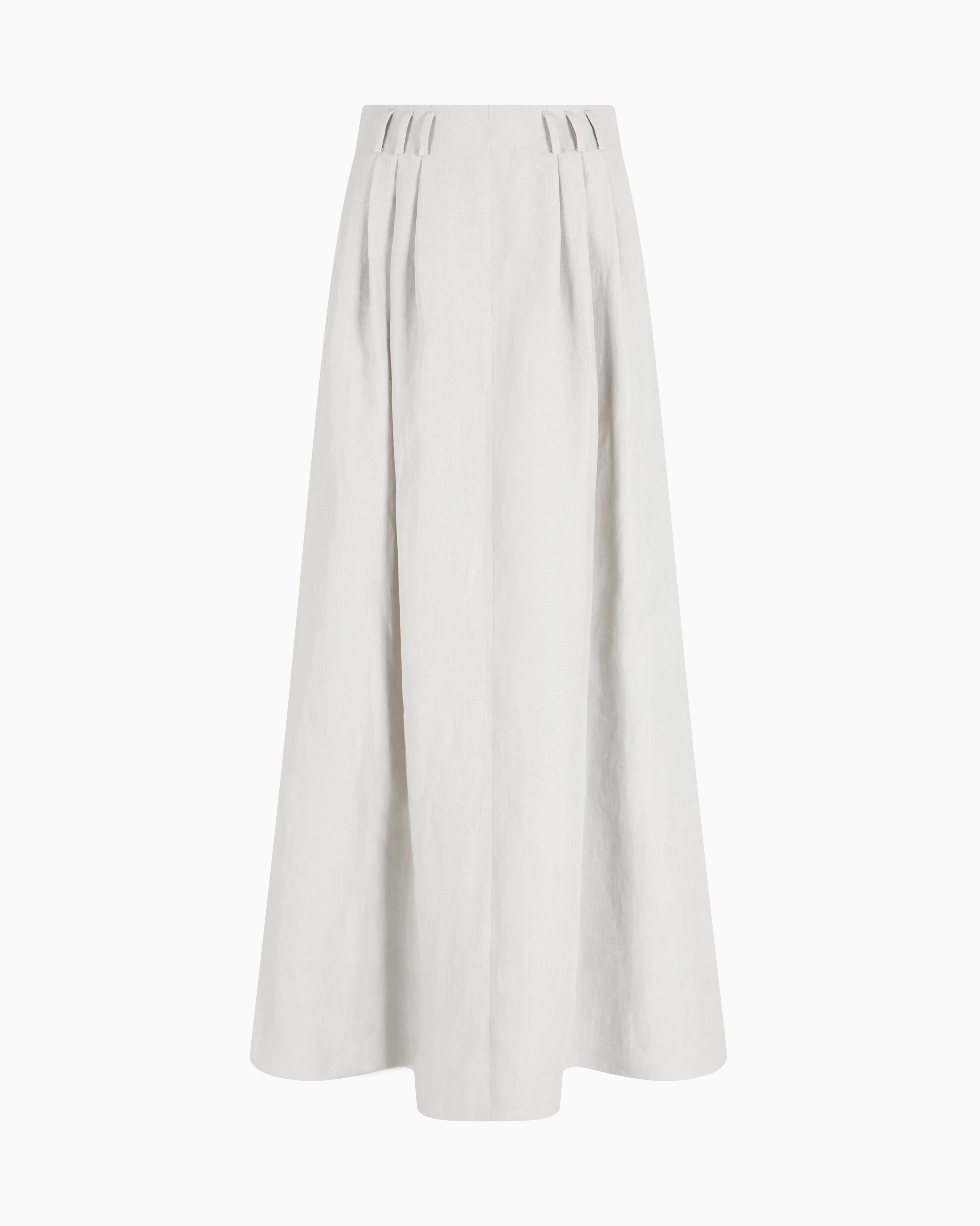 Giorgio Armani Long Linen Skirt With Pleats In White