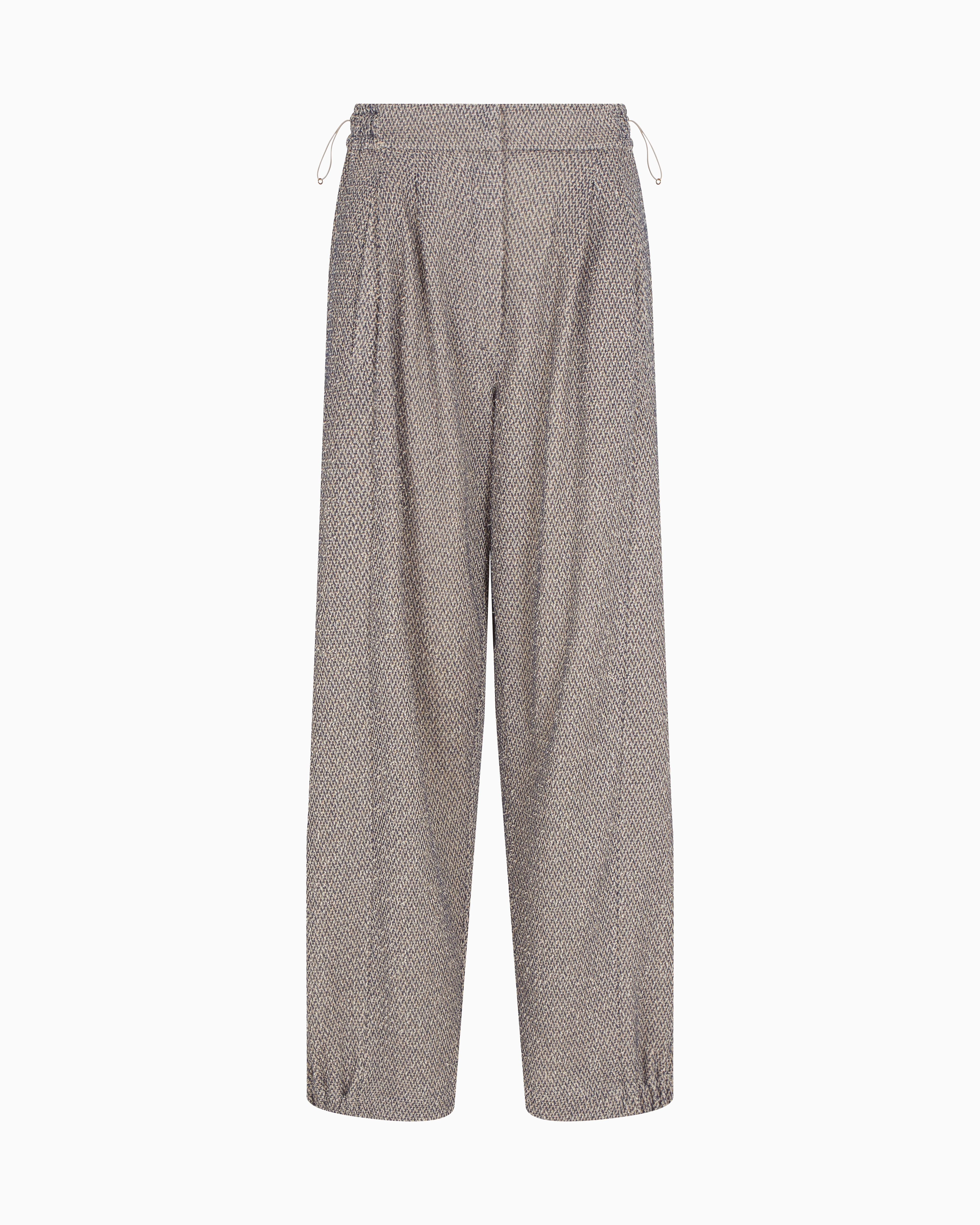Two-tone cotton jersey trousers with pleats | Giorgio Armani