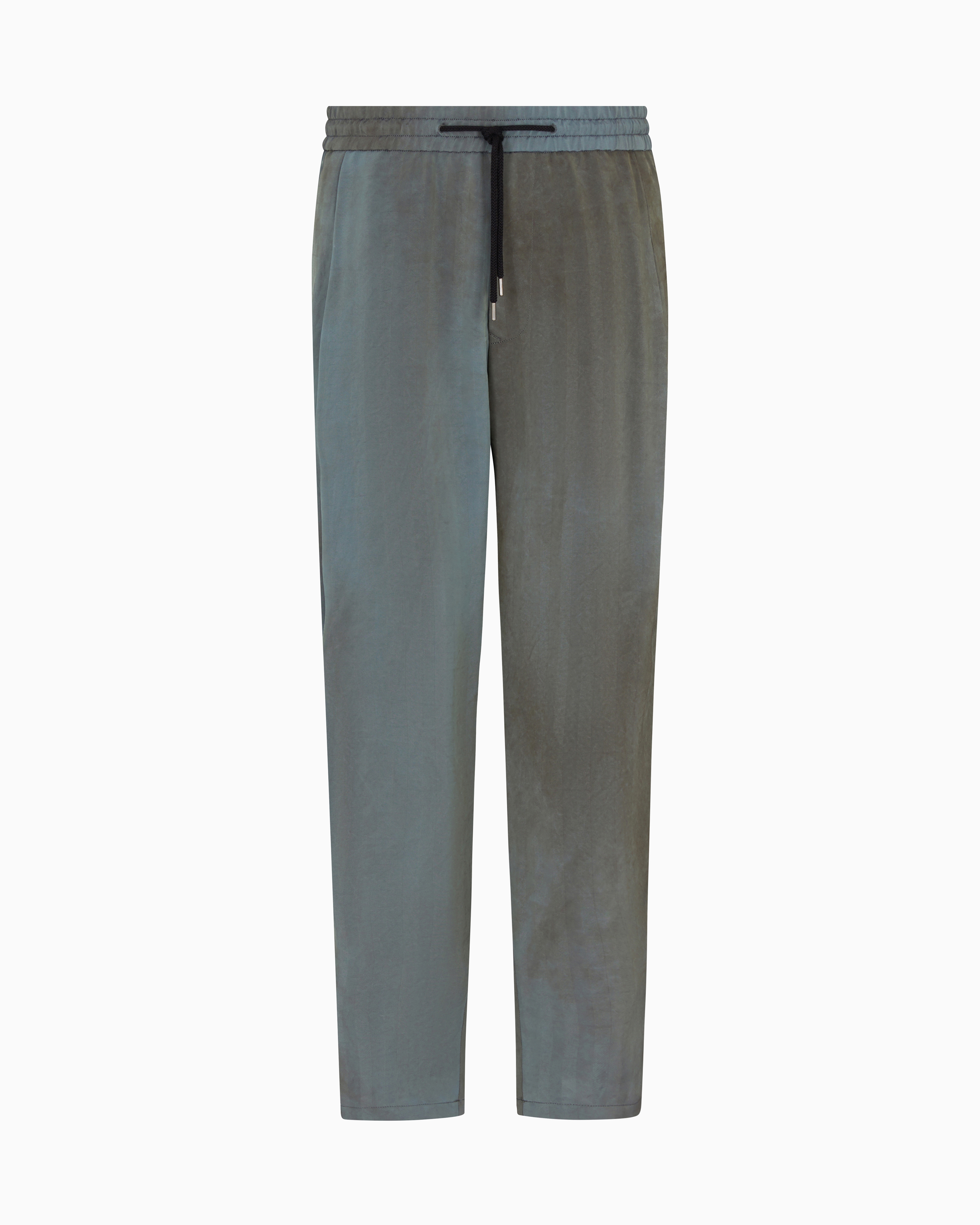 Giorgio Armani Viscose Canvas Flat-front Trousers