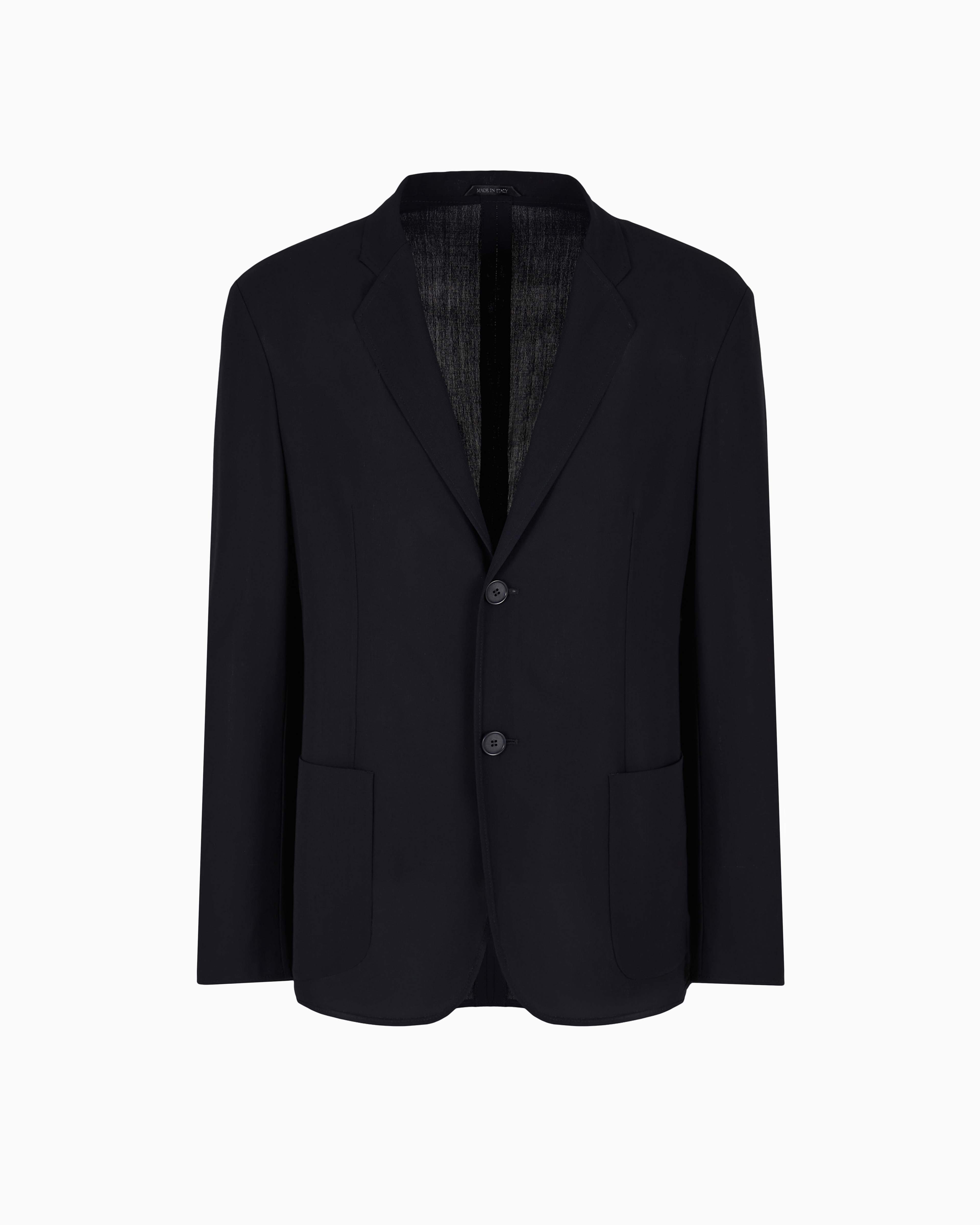 Giorgio Armani Navy_blue Single-Breasted, Virgin-Wool Jacket 48_R