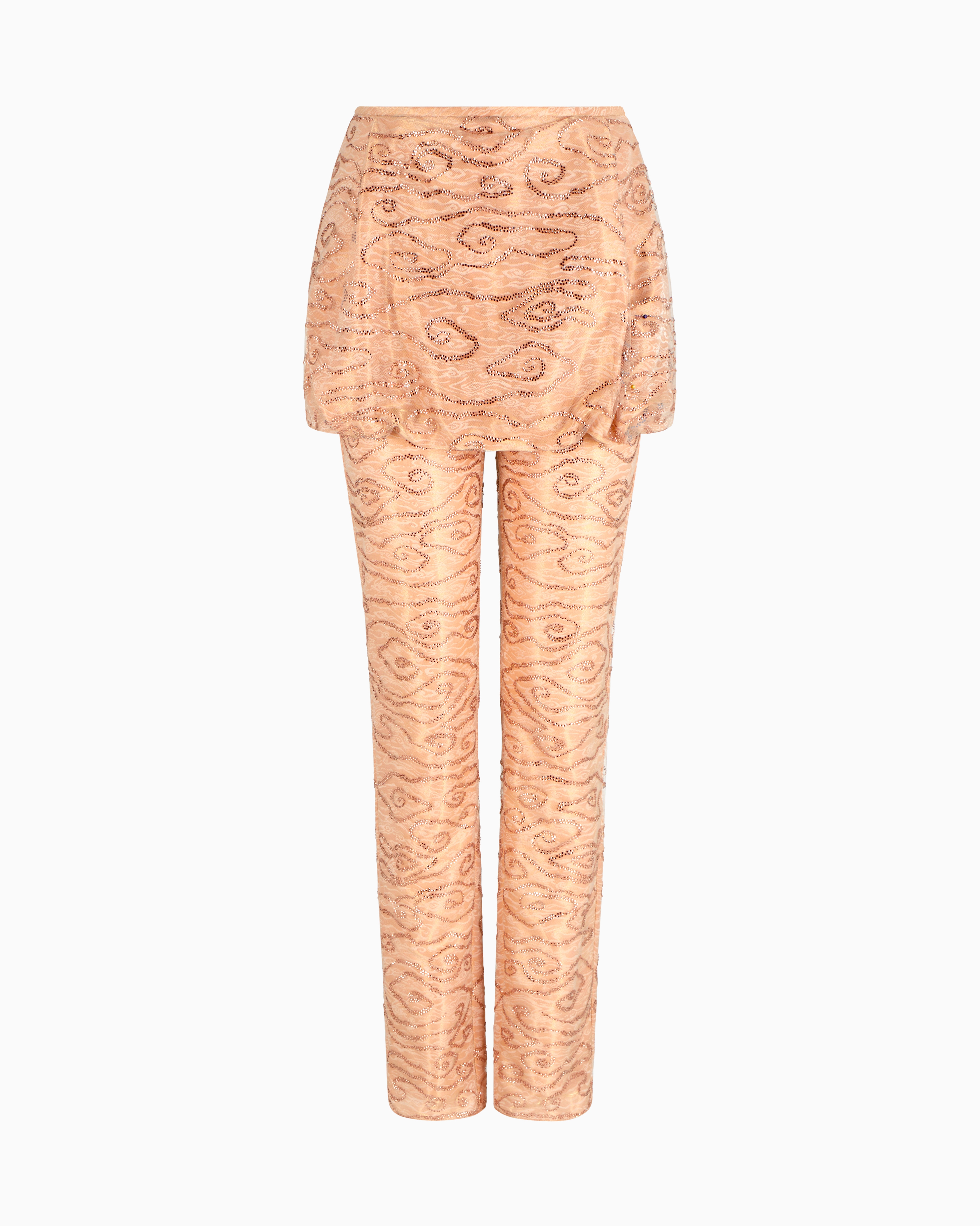 Giorgio Armani Trousers With Embroidered Silk And Viscose Panel