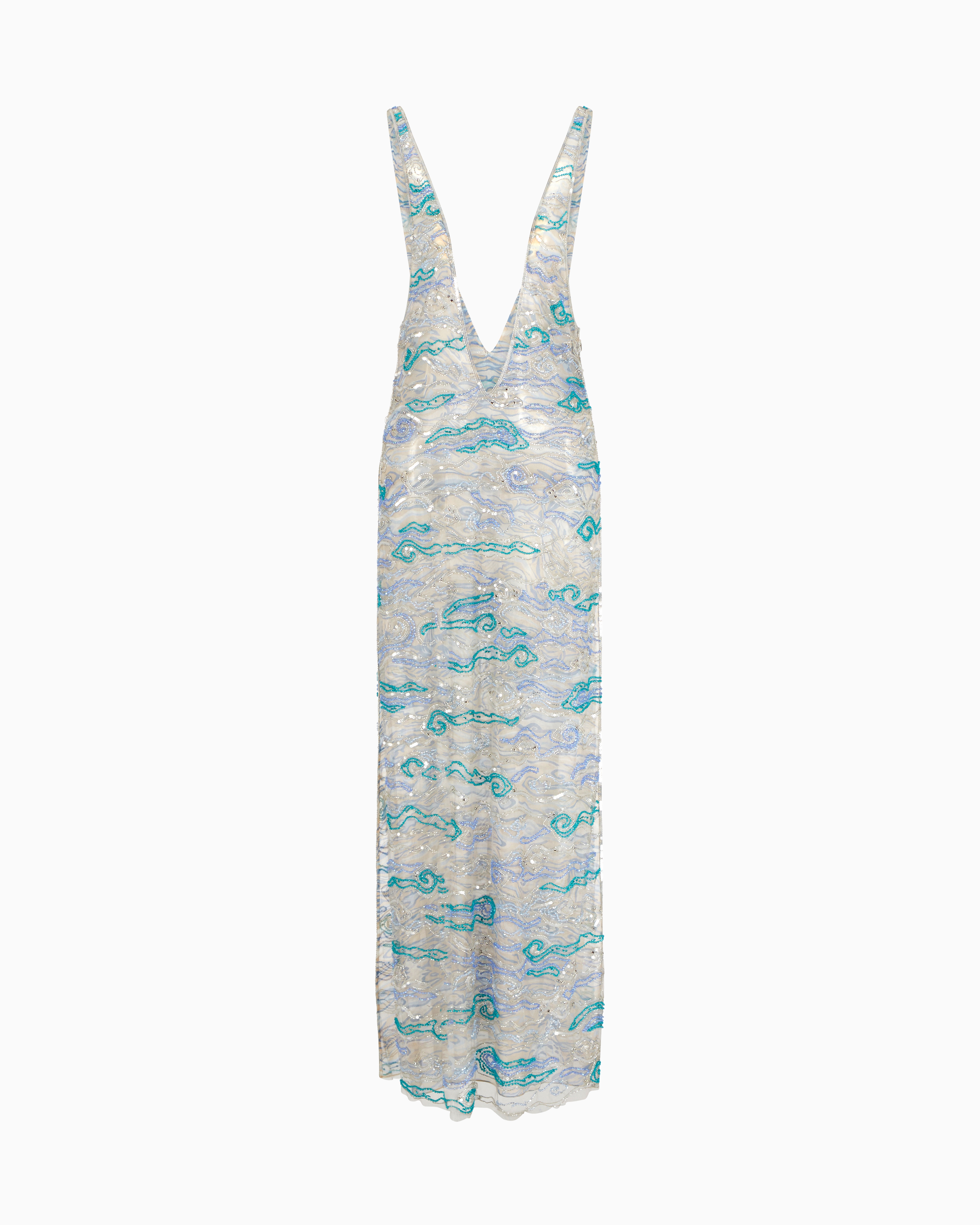 Giorgio Armani Long Dress In Embroidered Silk