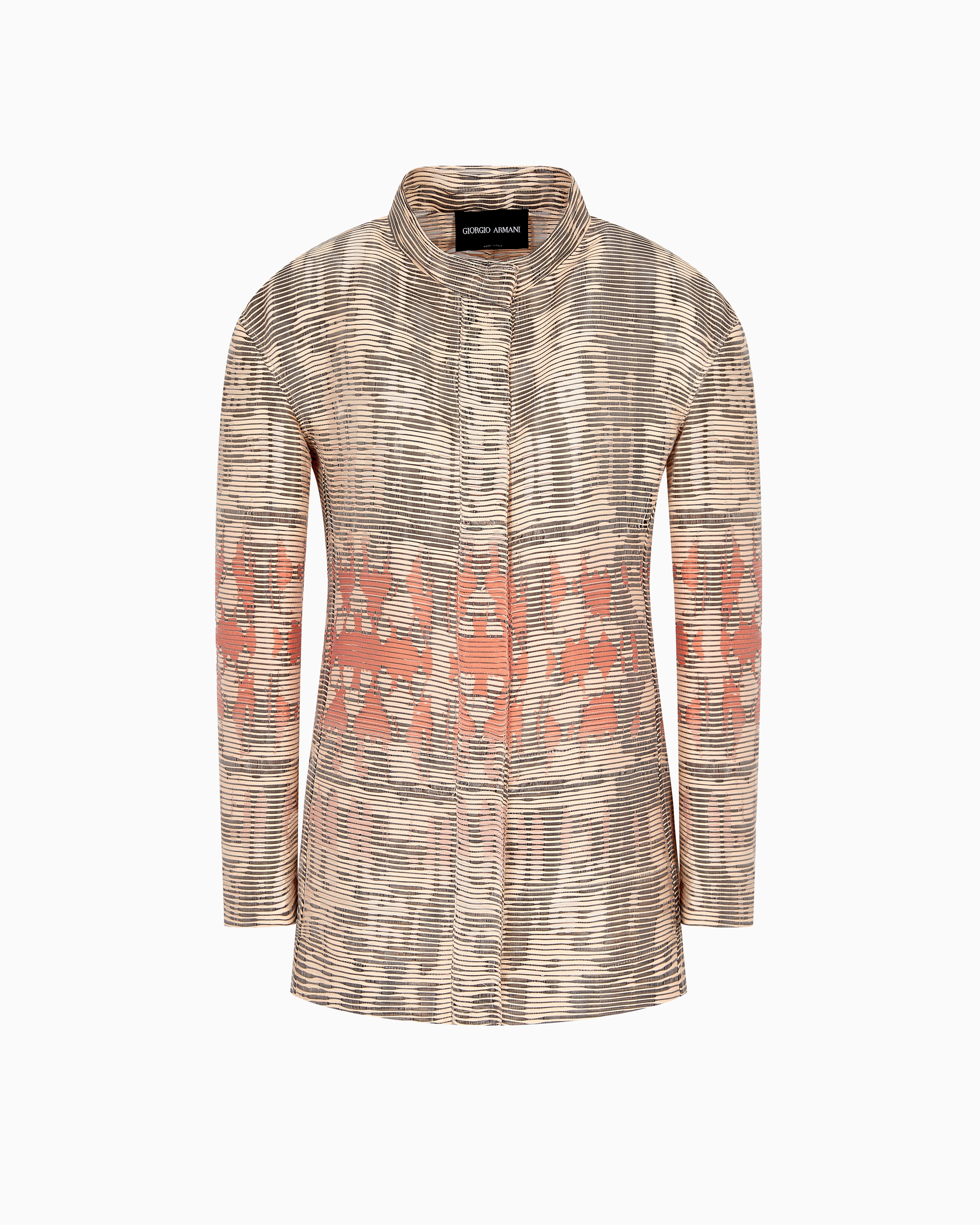 Giorgio Armani Single-breasted Jacket In A Silk Blend Jacquard Canneté