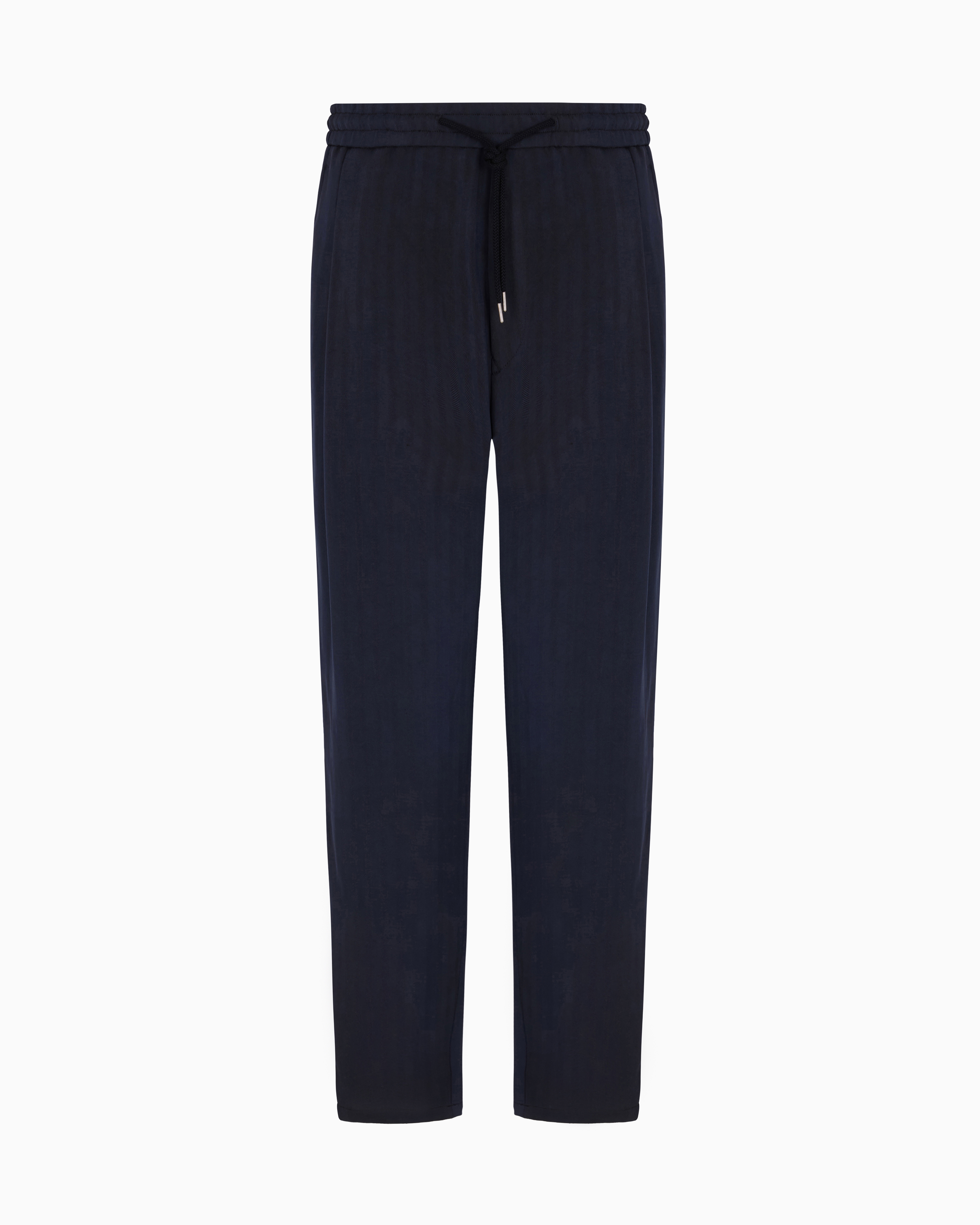 Flat-front trousers in chevron jacquard viscose | Giorgio Armani