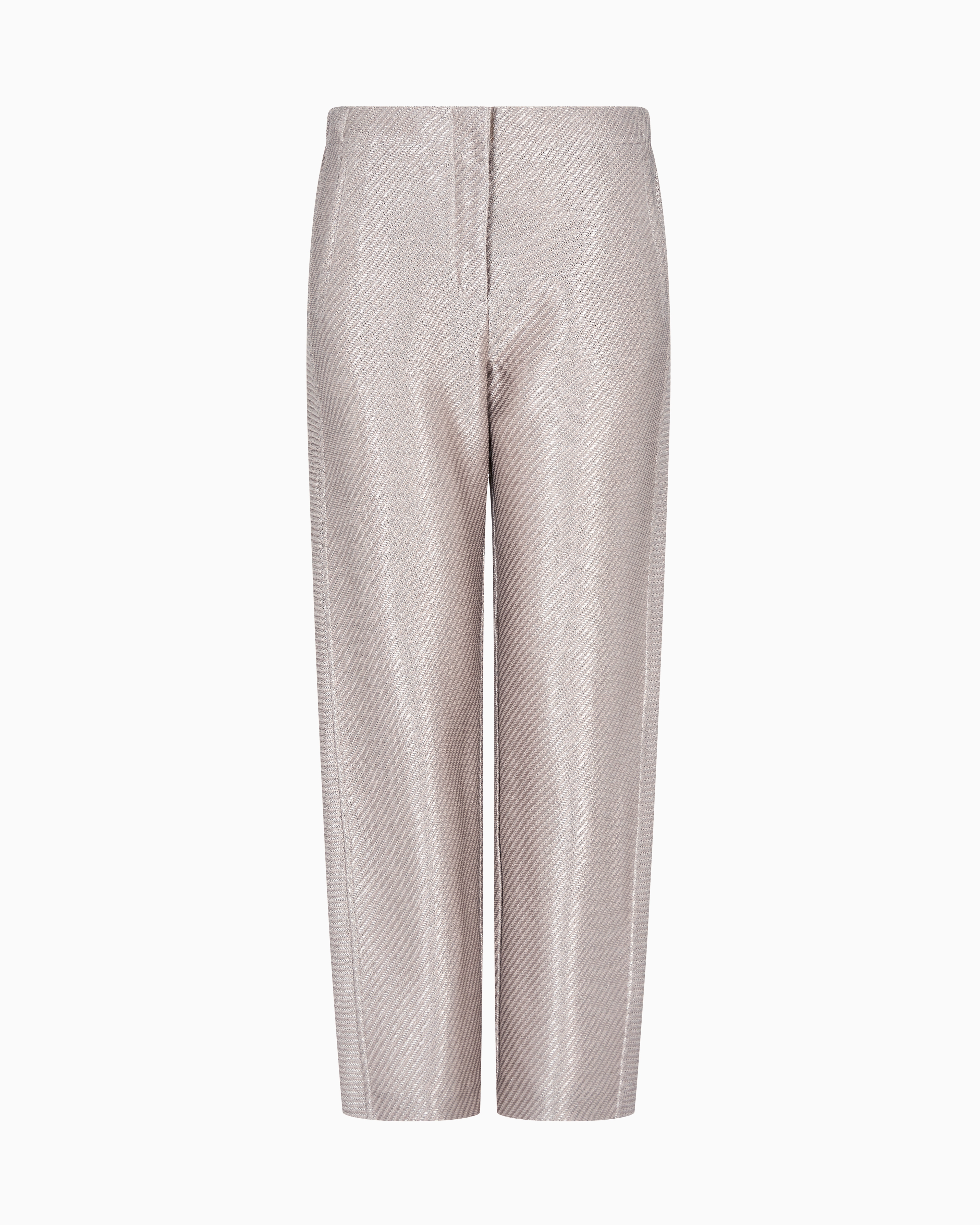 Giorgio Armani Raffia-effect Cotton And Viscose Trousers In Pink