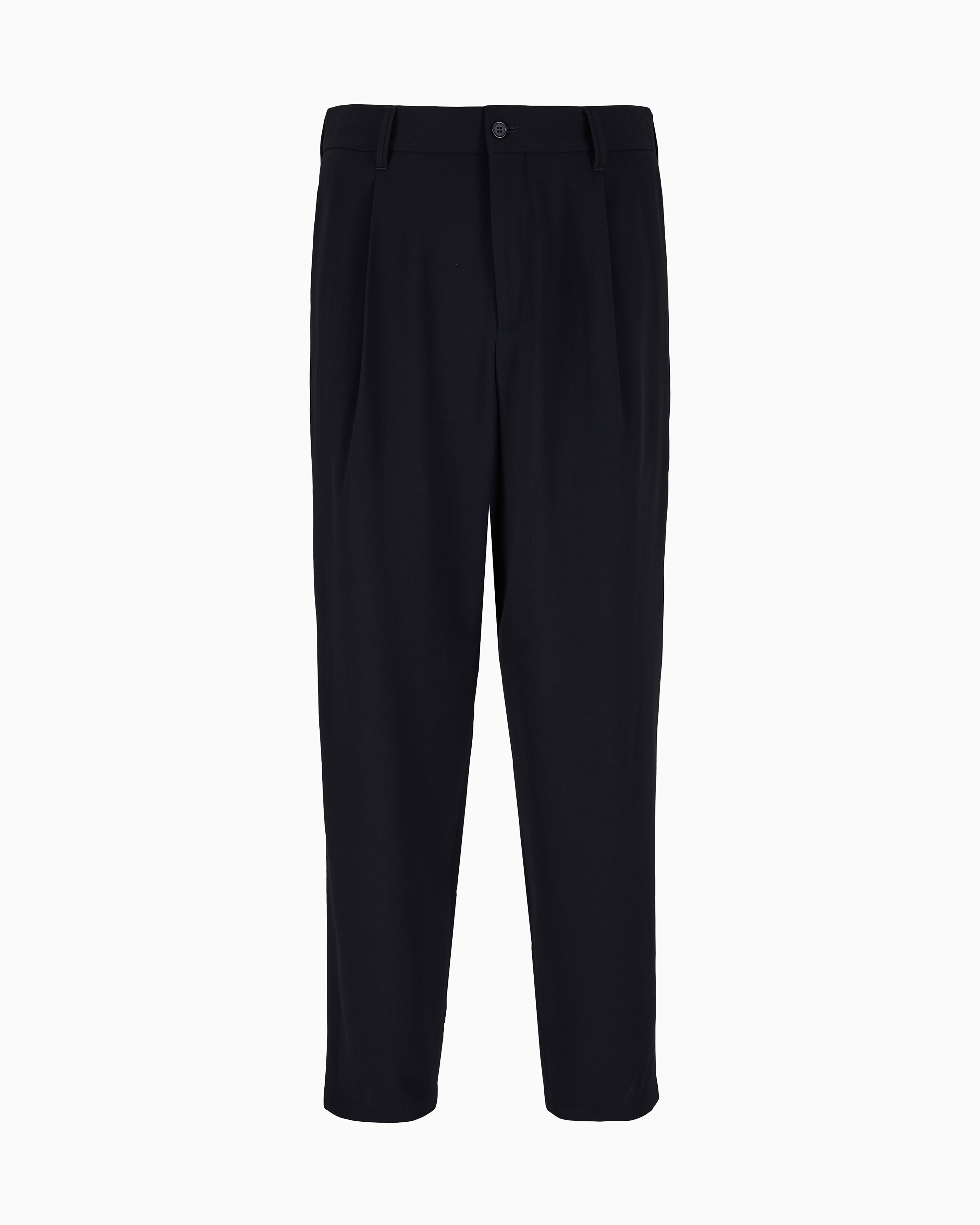 Giorgio Armani Navy_blue Single-Pleat Virgin Wool Trousers 50_R