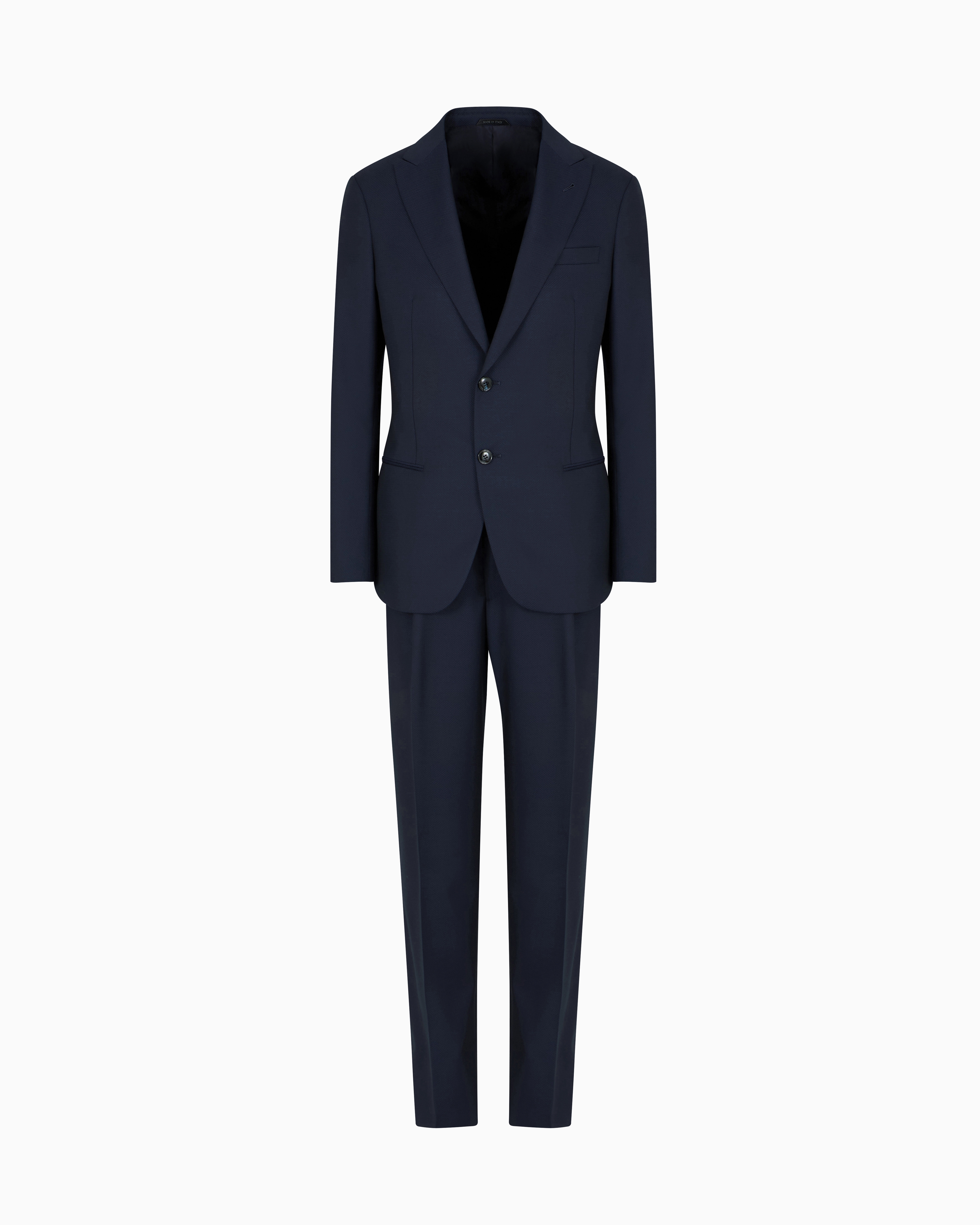 Giorgio Armani Blue Single-Breasted Soho Line Suit In Virgin Wool Armure 48_R