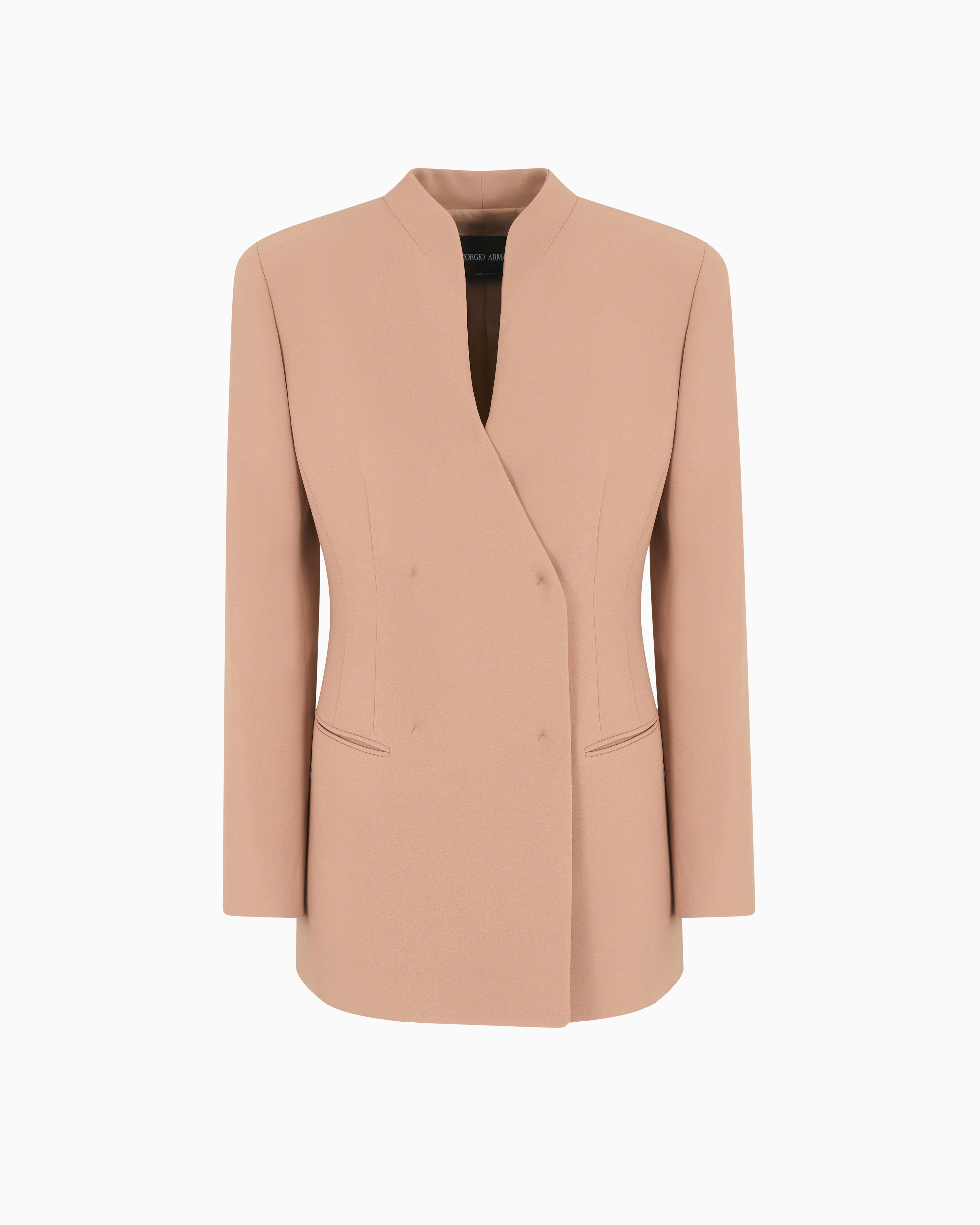 Giorgio Armani Double-breasted Jacket In Silk Cady