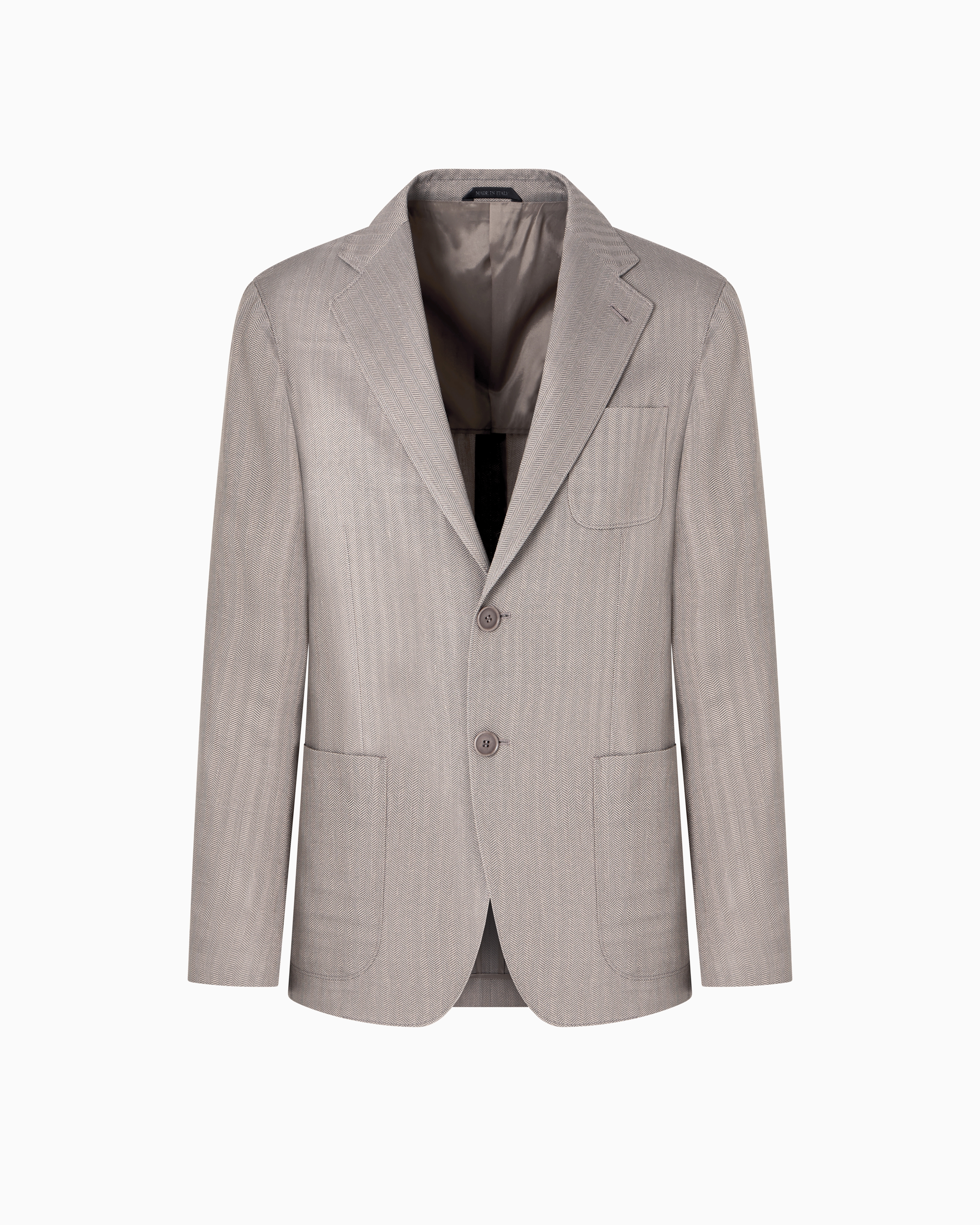 Upton Line single-breasted jacket in viscose, silk and linen