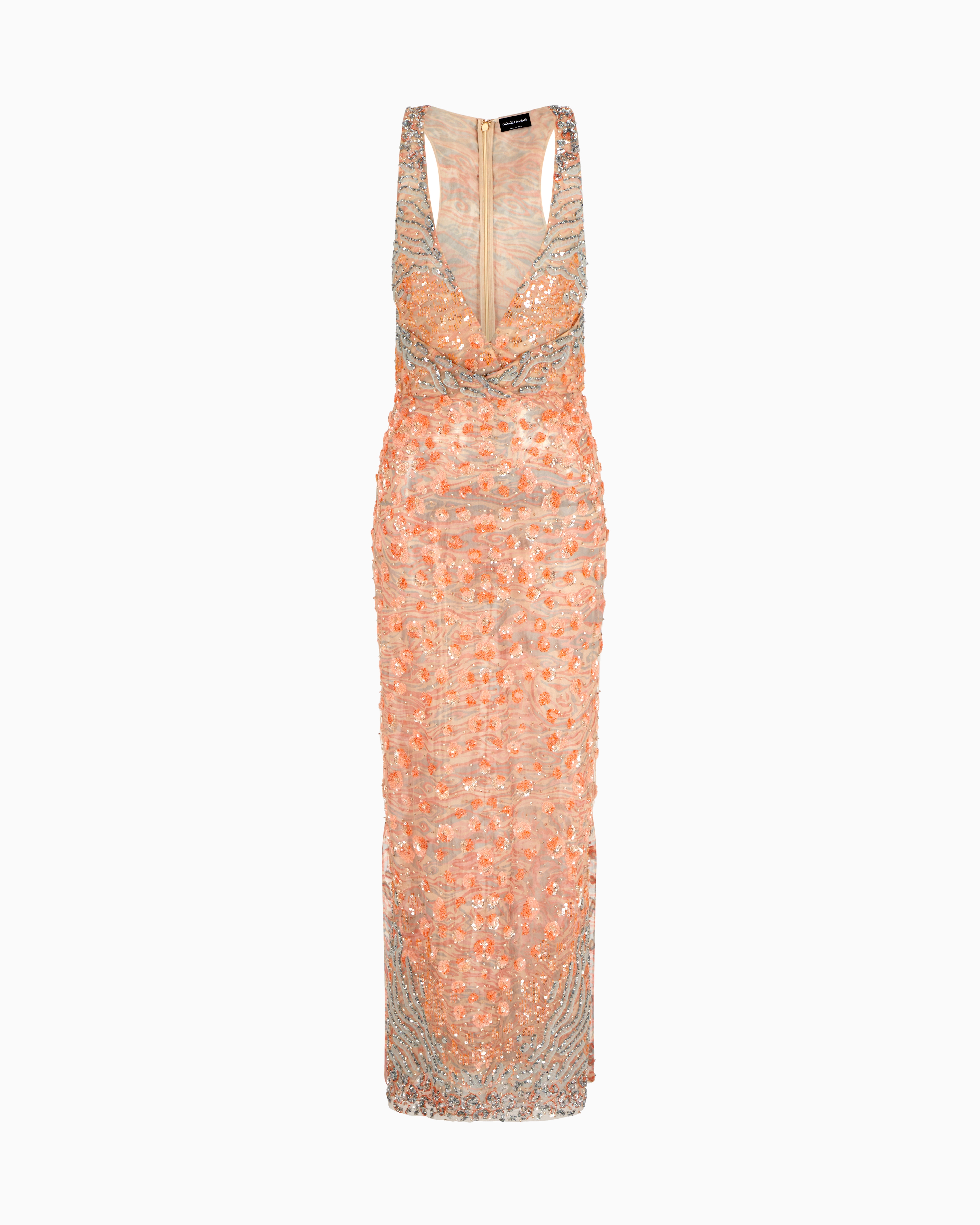Giorgio Armani Long Dress In Embroidered Silk
