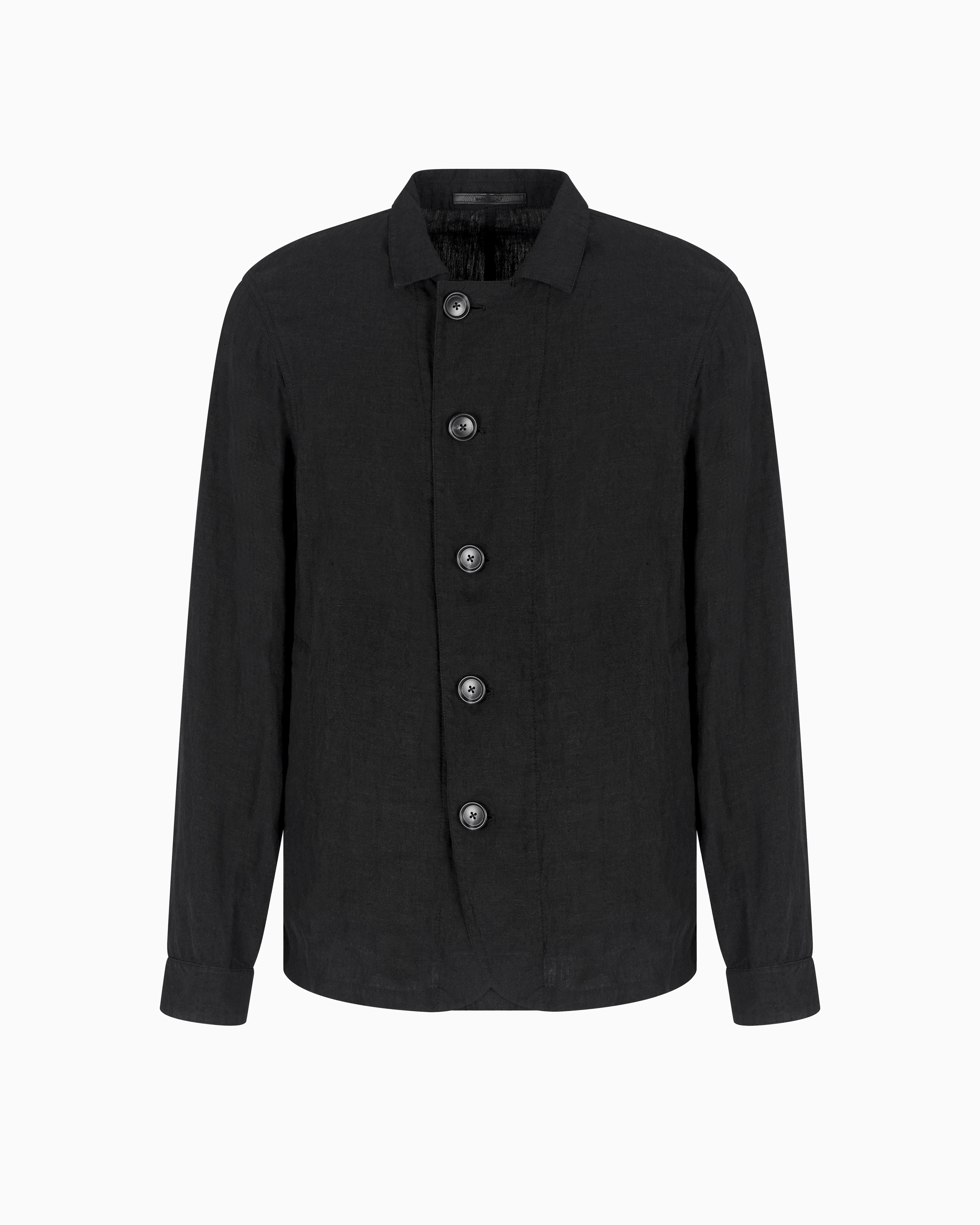 Pure linen, single-breasted jacket | Giorgio Armani