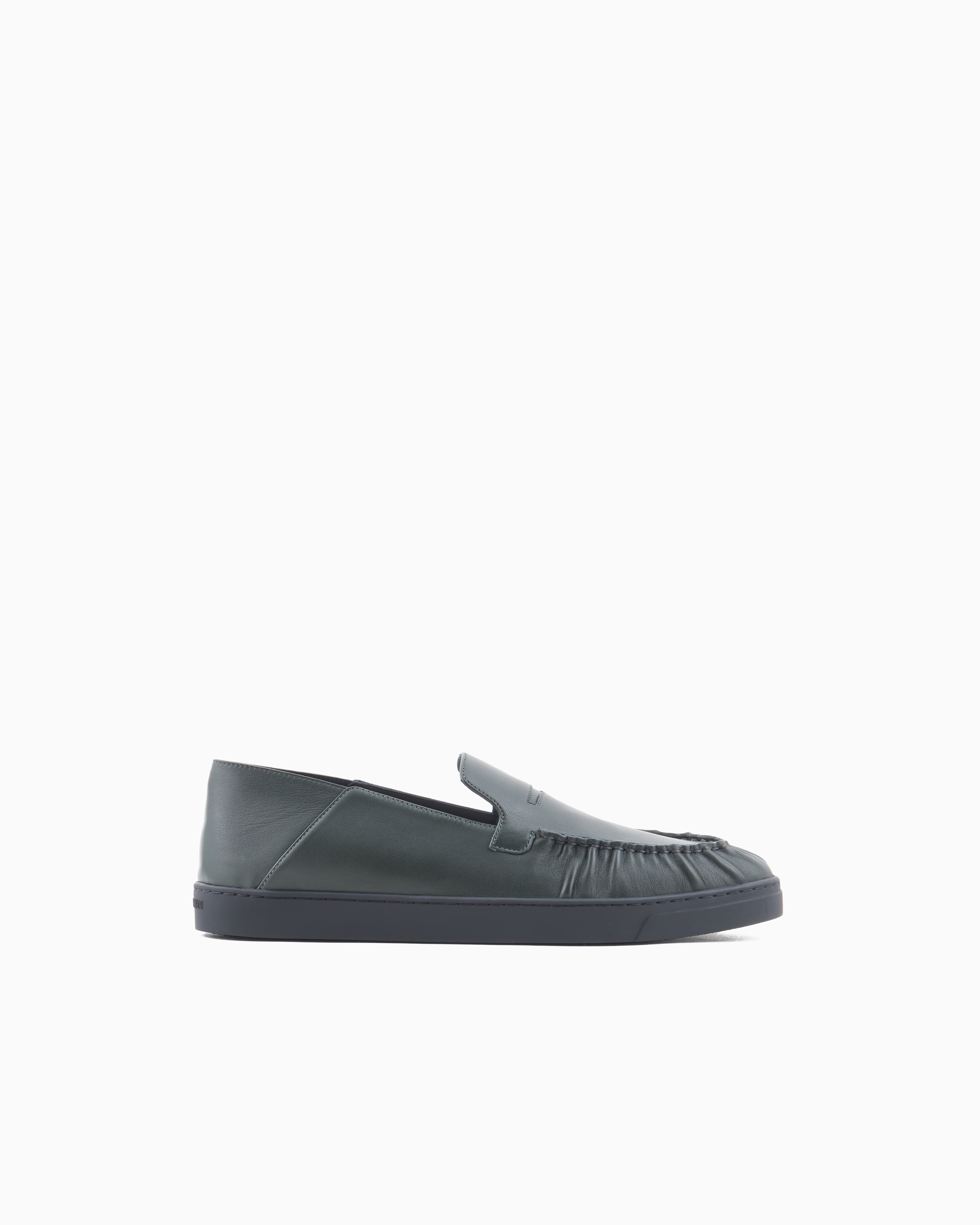 Giorgio Armani Nappa-leather Slip-ons In Green