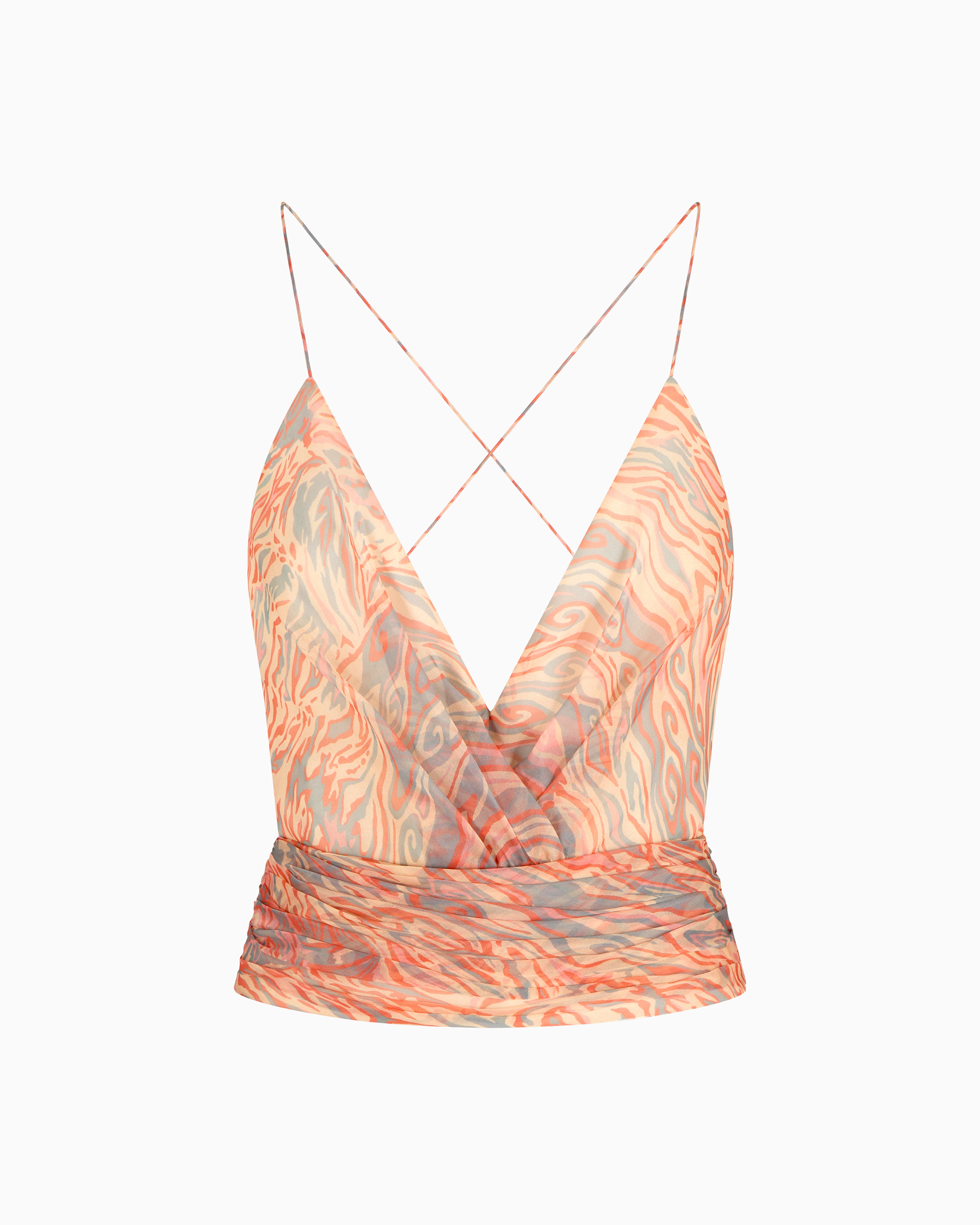 Giorgio Armani Printed Silk Organza Top
