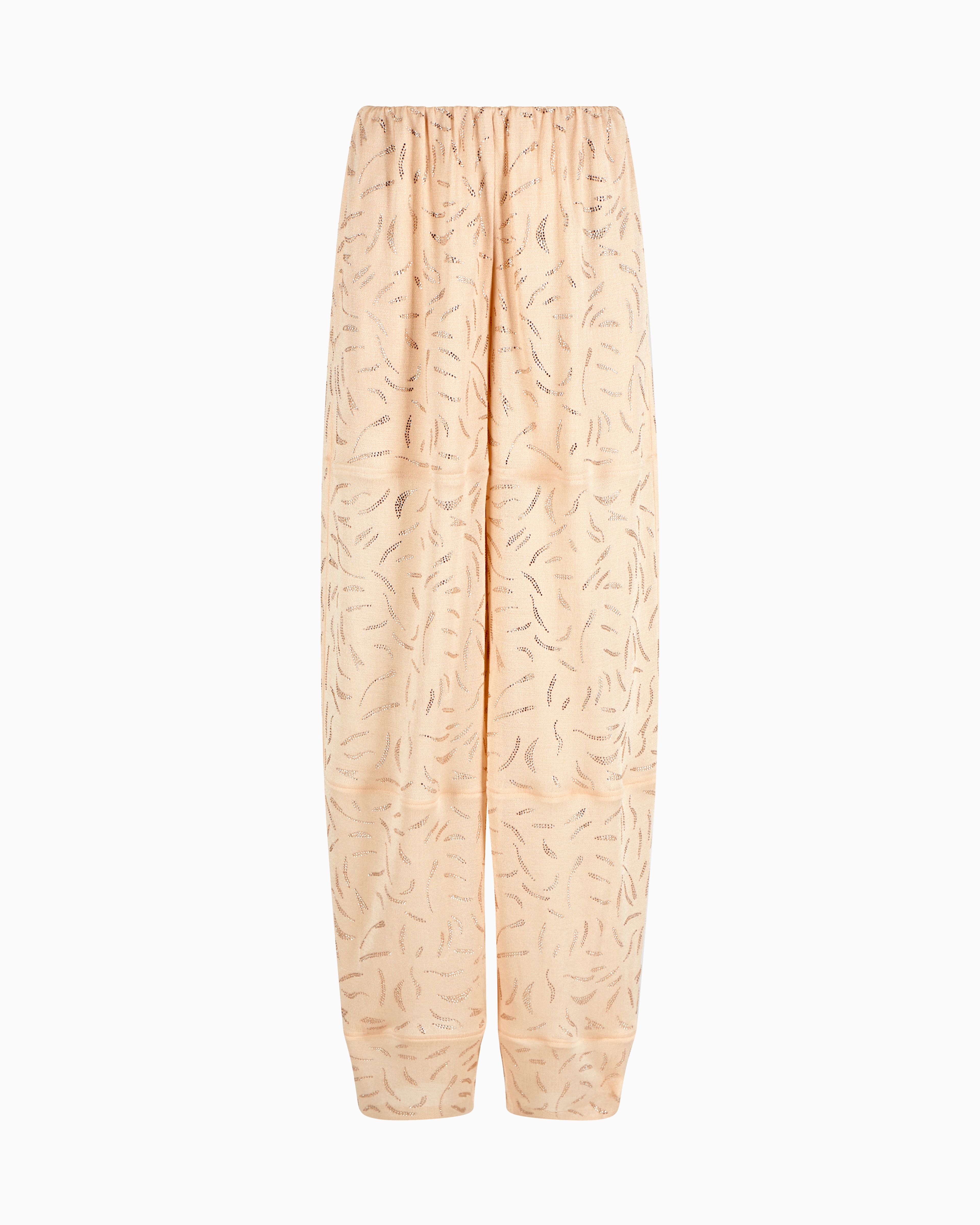 Giorgio Armani Viscose Jersey Trousers With Rhinestone Embroidery