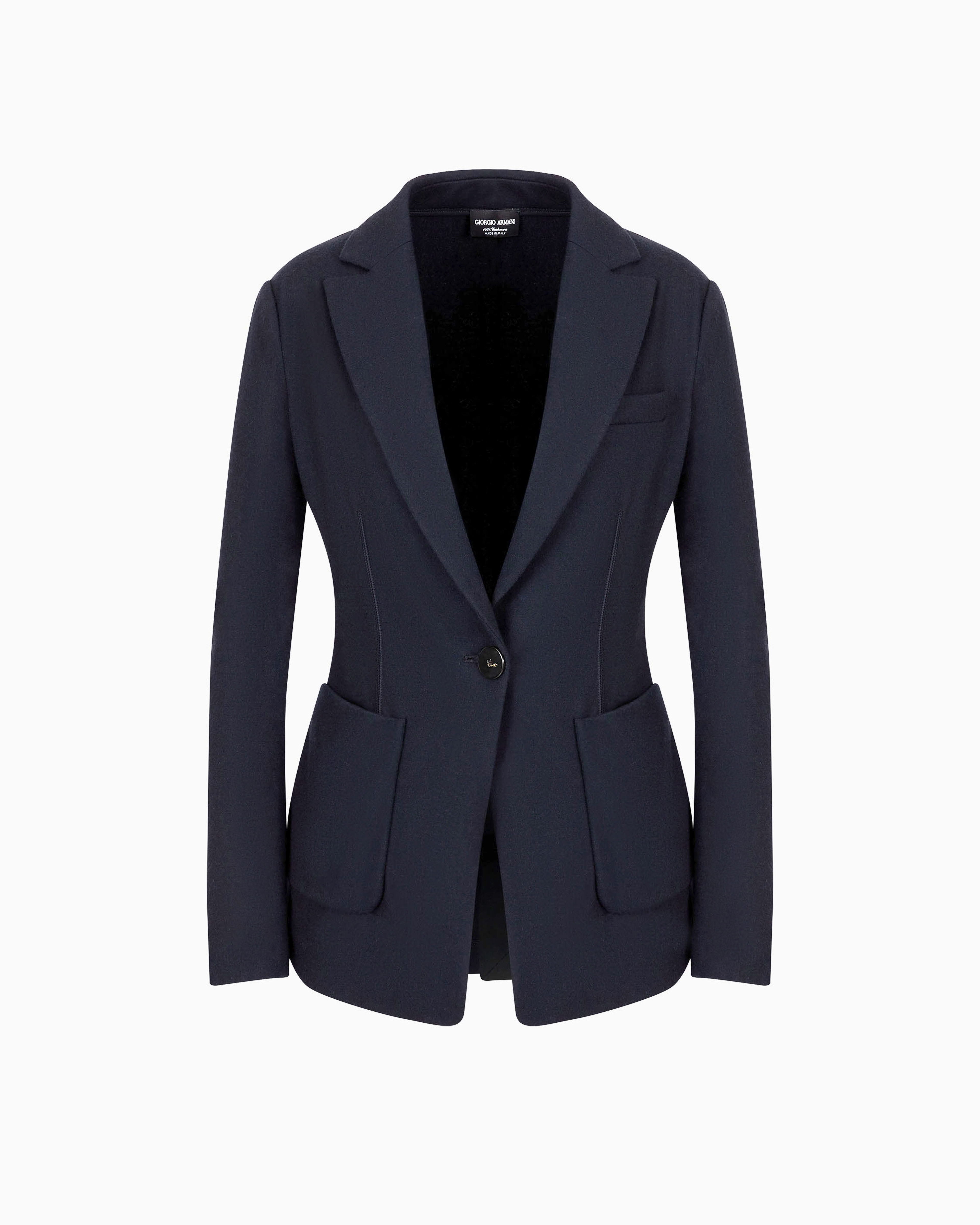 シングルブレストジャケット ピュアカシミアジャージー素材