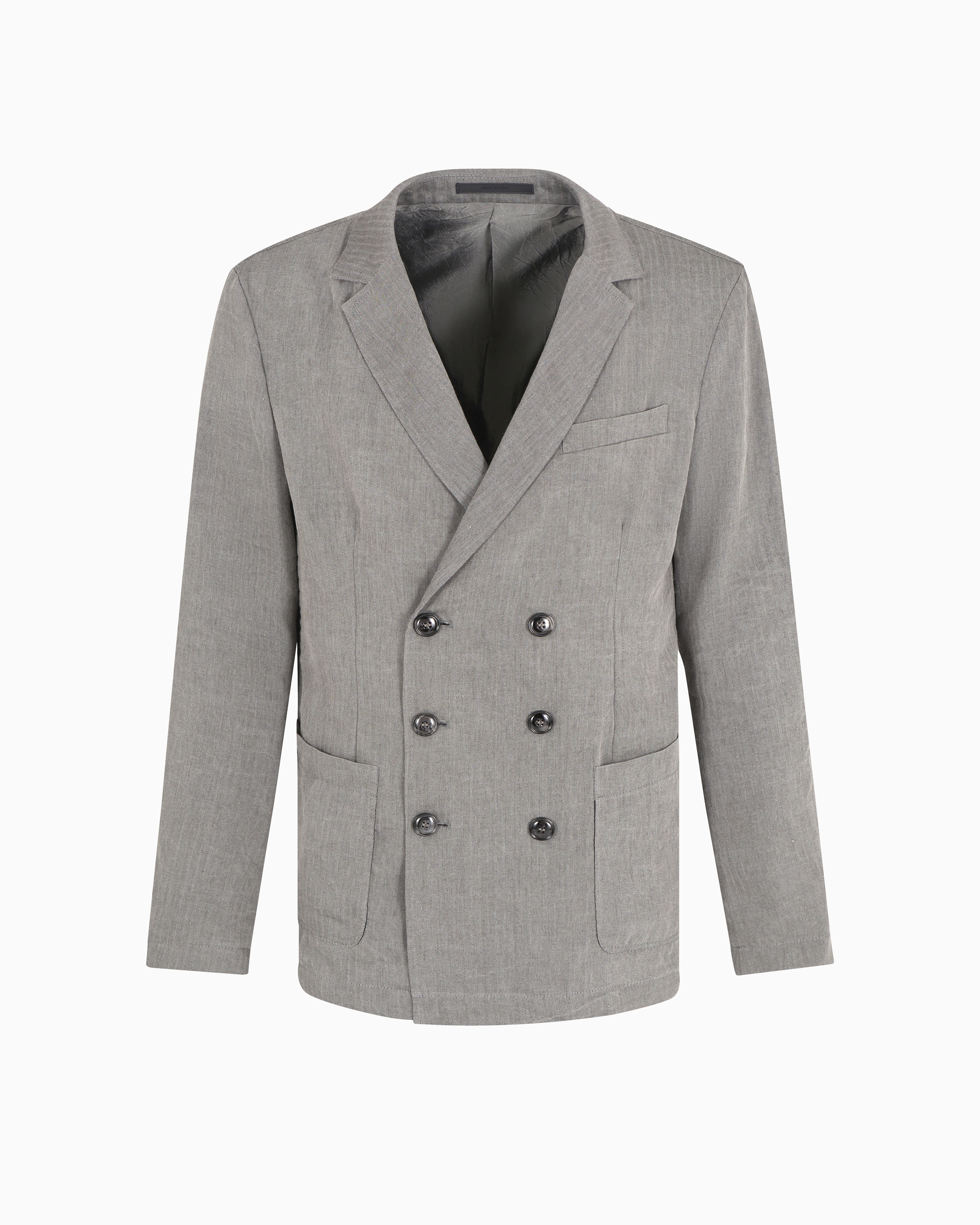 Giorgio Armani Linen And Viscose Double-breasted Jacket