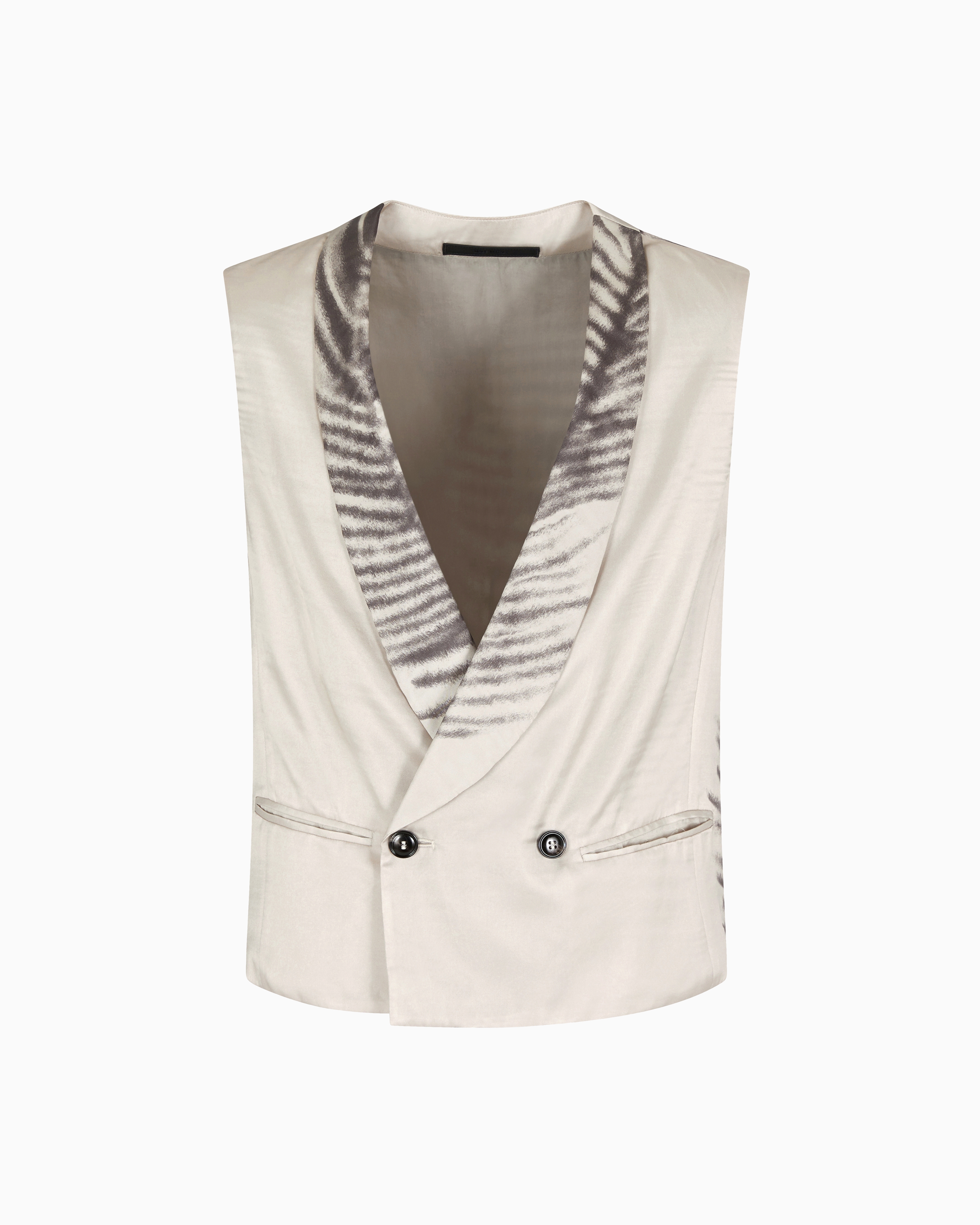 Giorgio Armani Printed Cupro Double-breasted Waistcoat