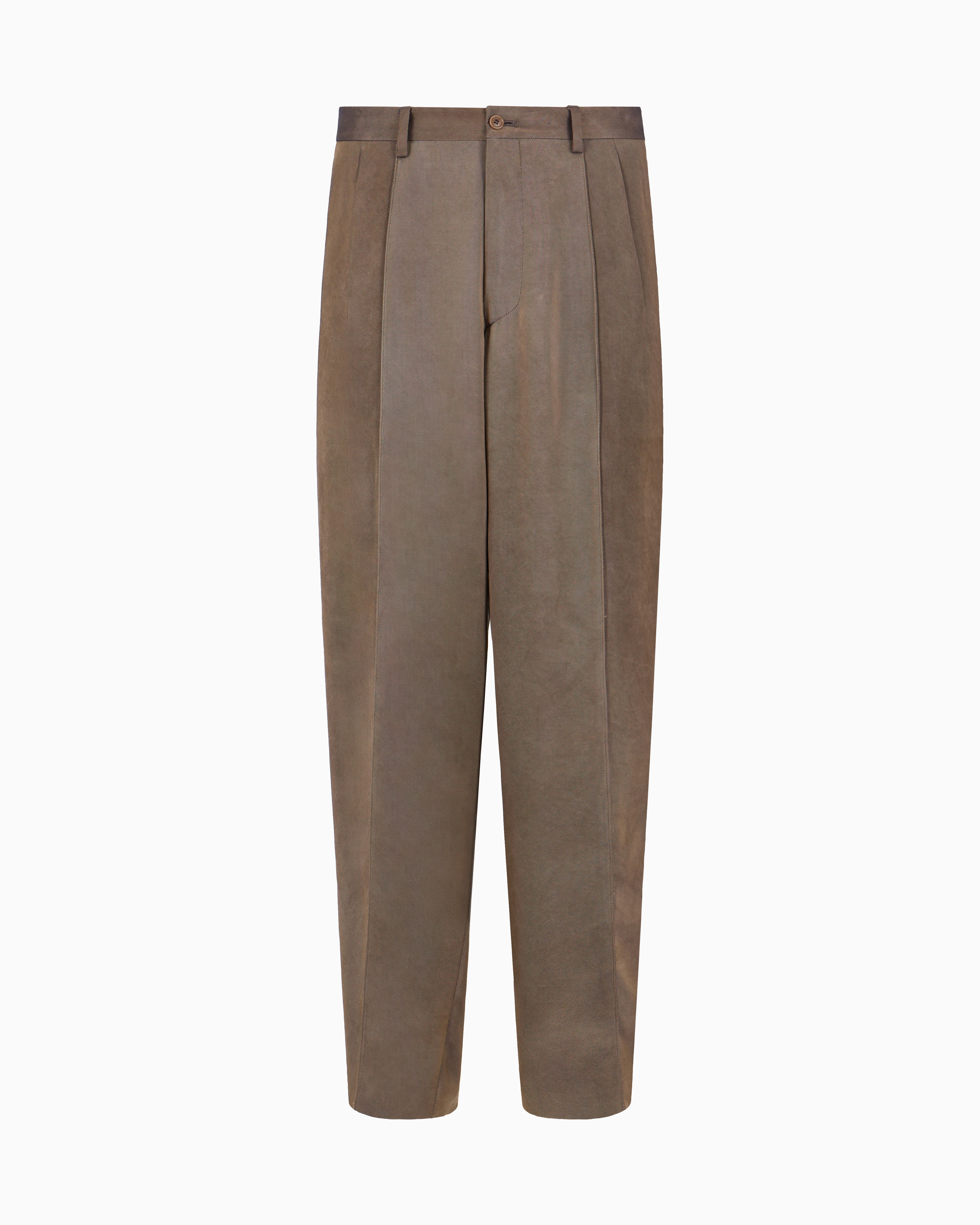 Giorgio Armani Single-pleat Viscose Twill Trousers