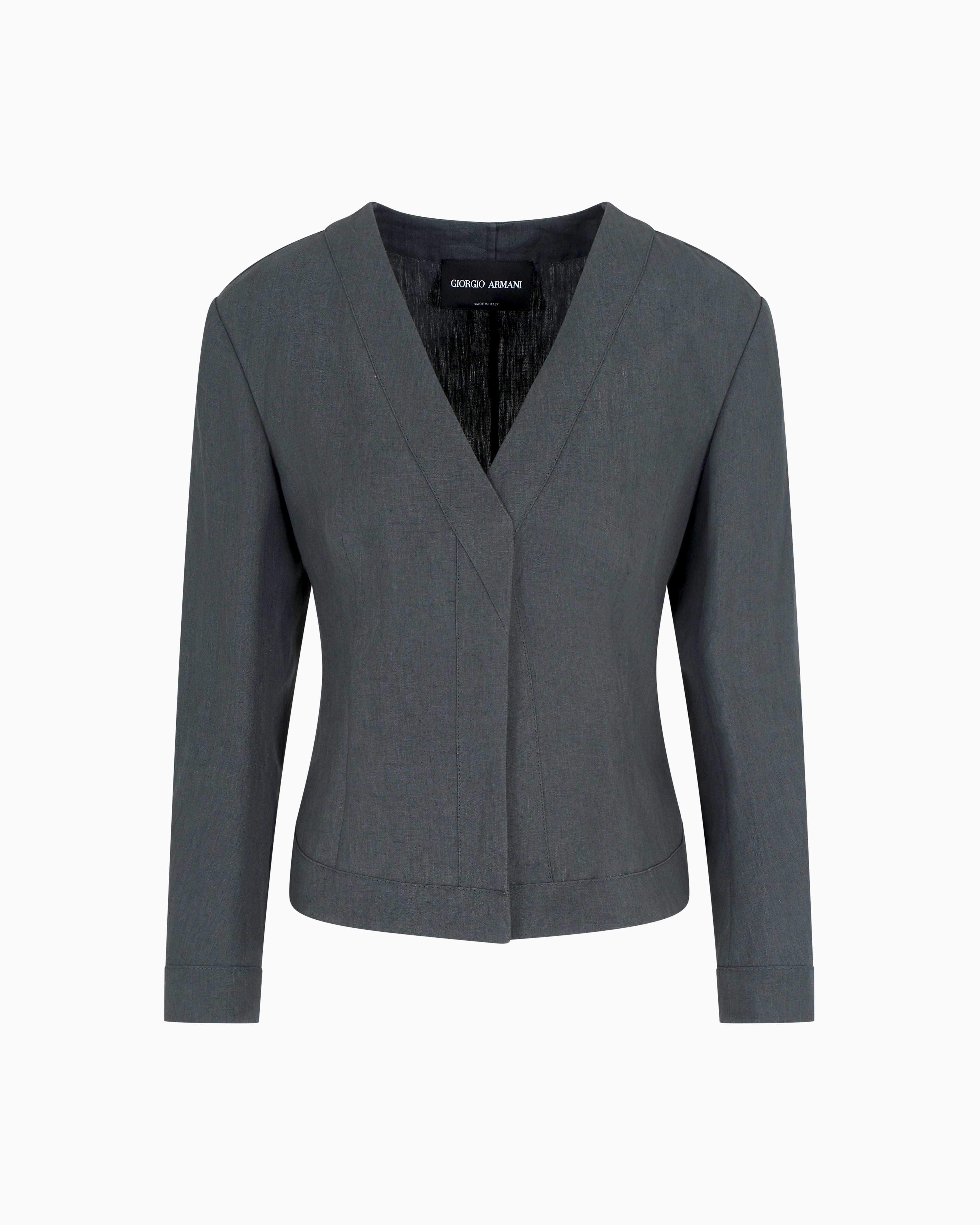 ジョルジオアルマーニ Giorgio Armani Linen Jacket Linen blouson in grey - Giorgio Armani | Mytheresa