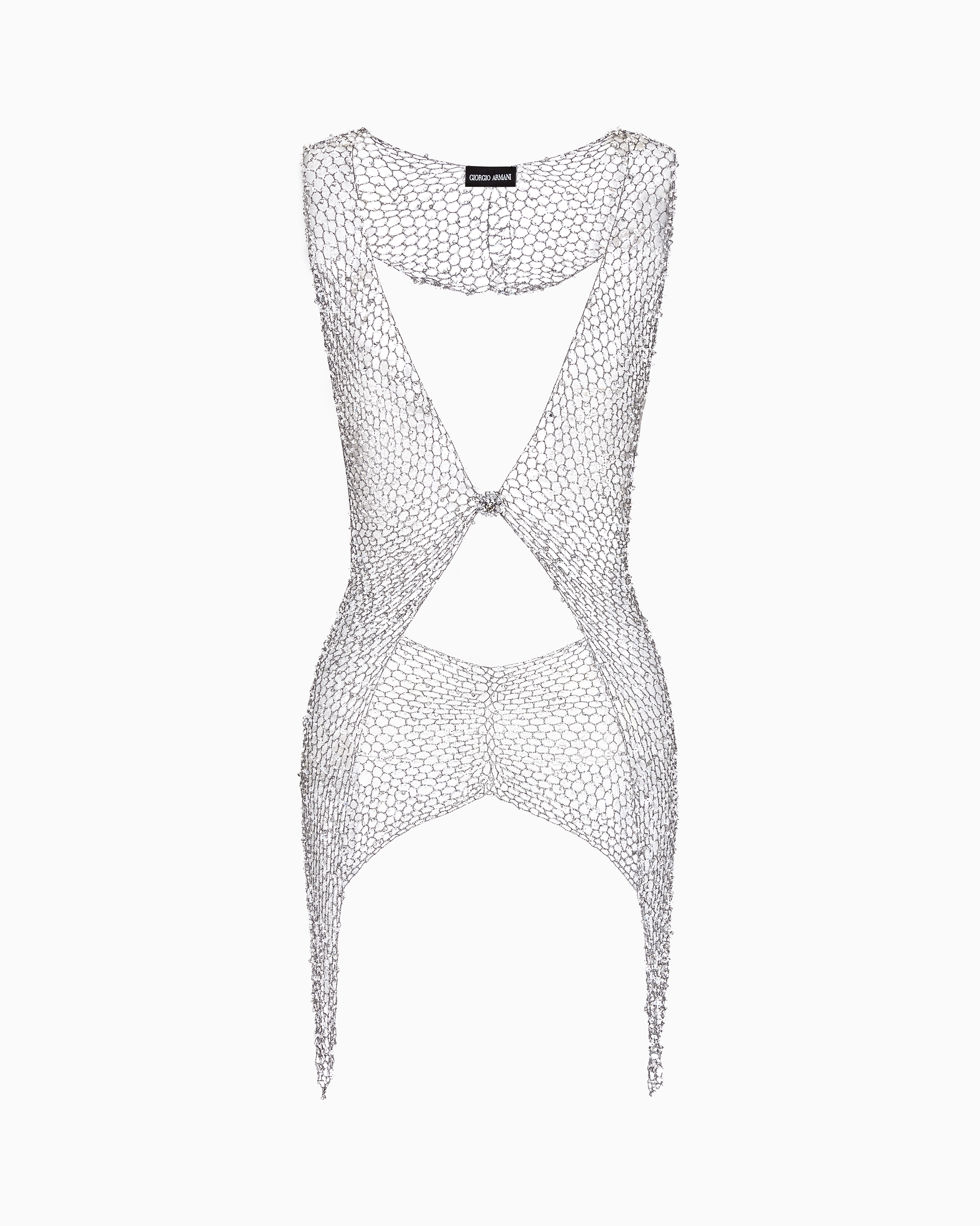 Giorgio Armani Mesh Top With Bead Embroidery