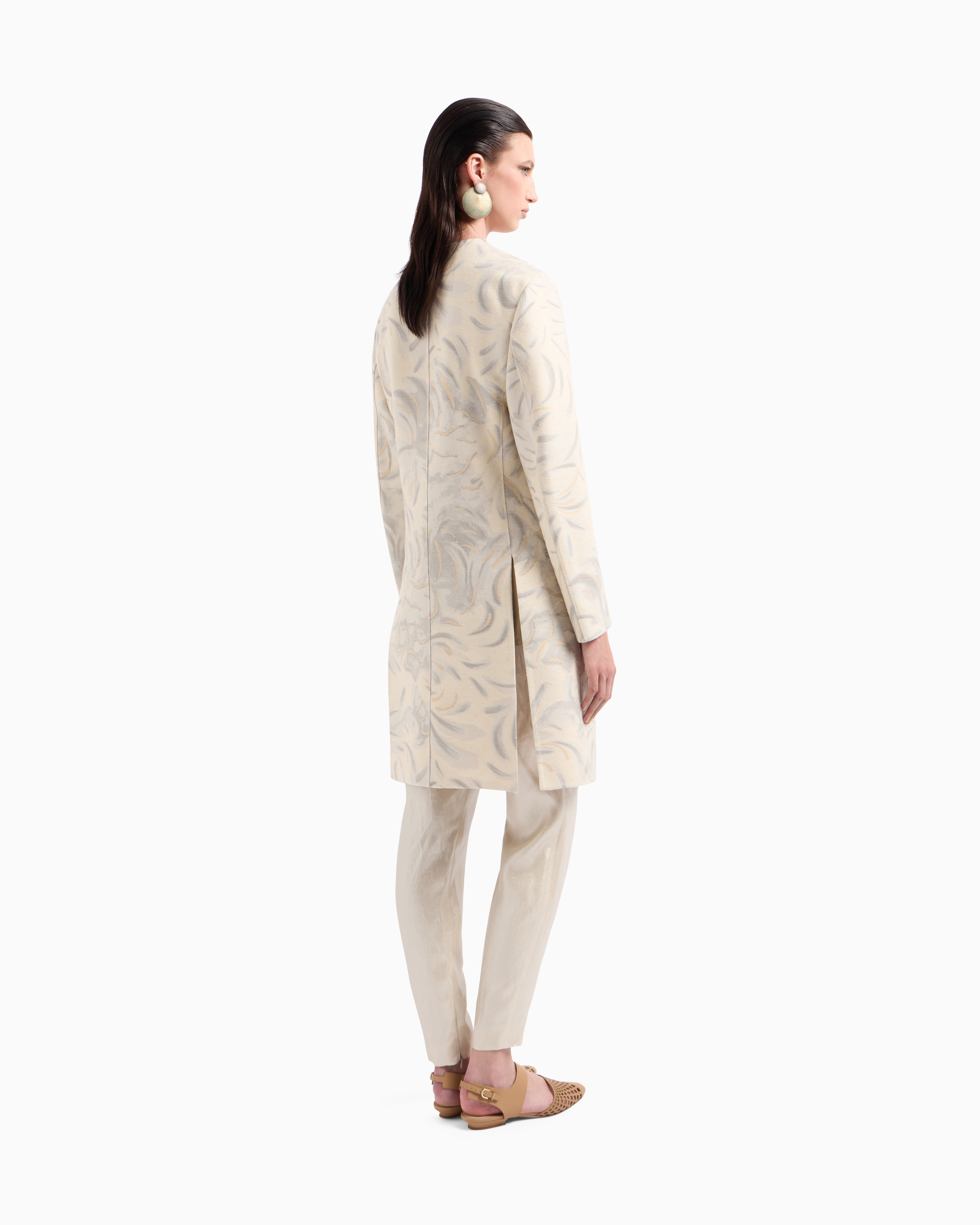 Giorgio Armani Fil Coupé Tussah Silk Overcoat