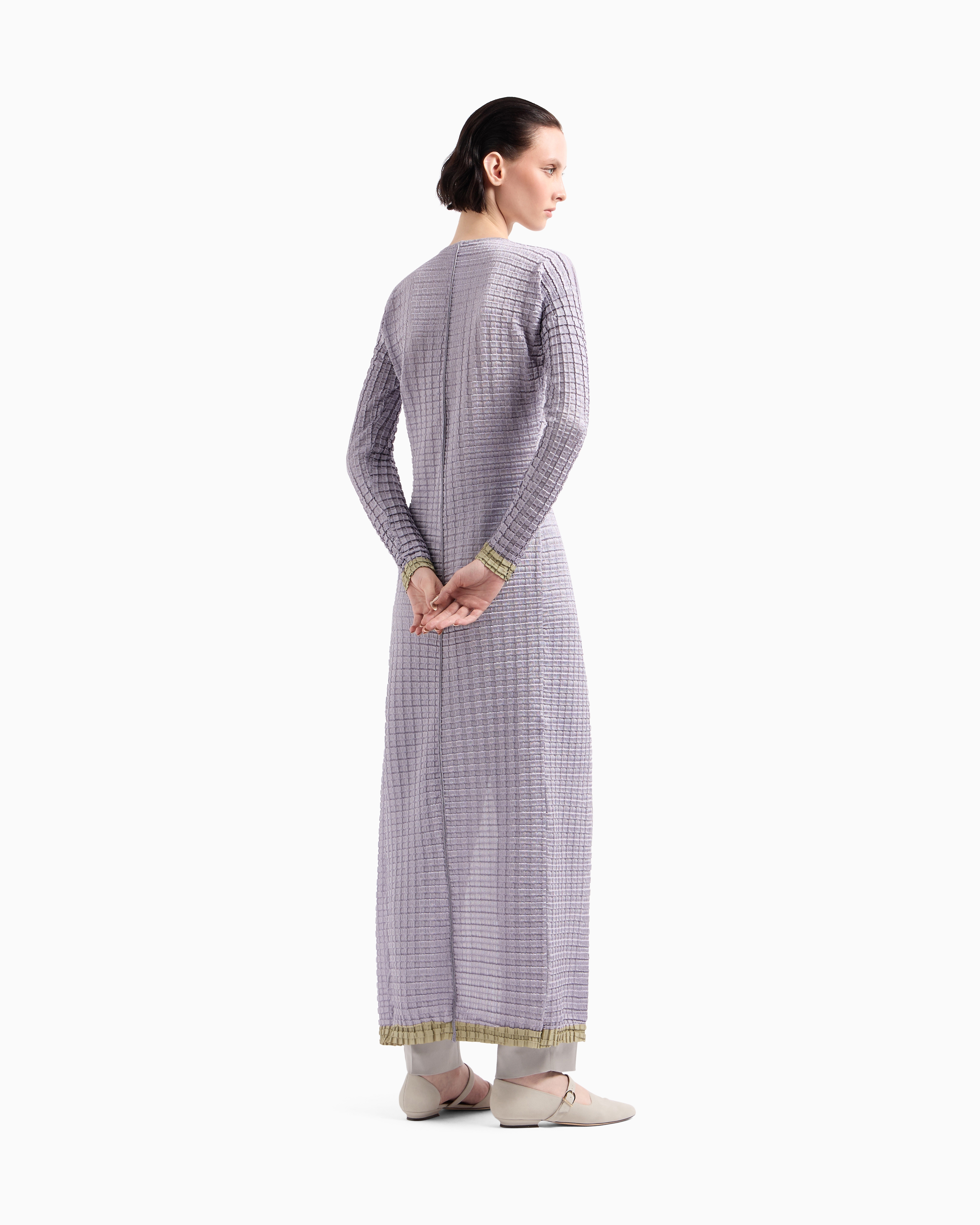 Giorgio Armani Pleated Jersey Long Cardigan