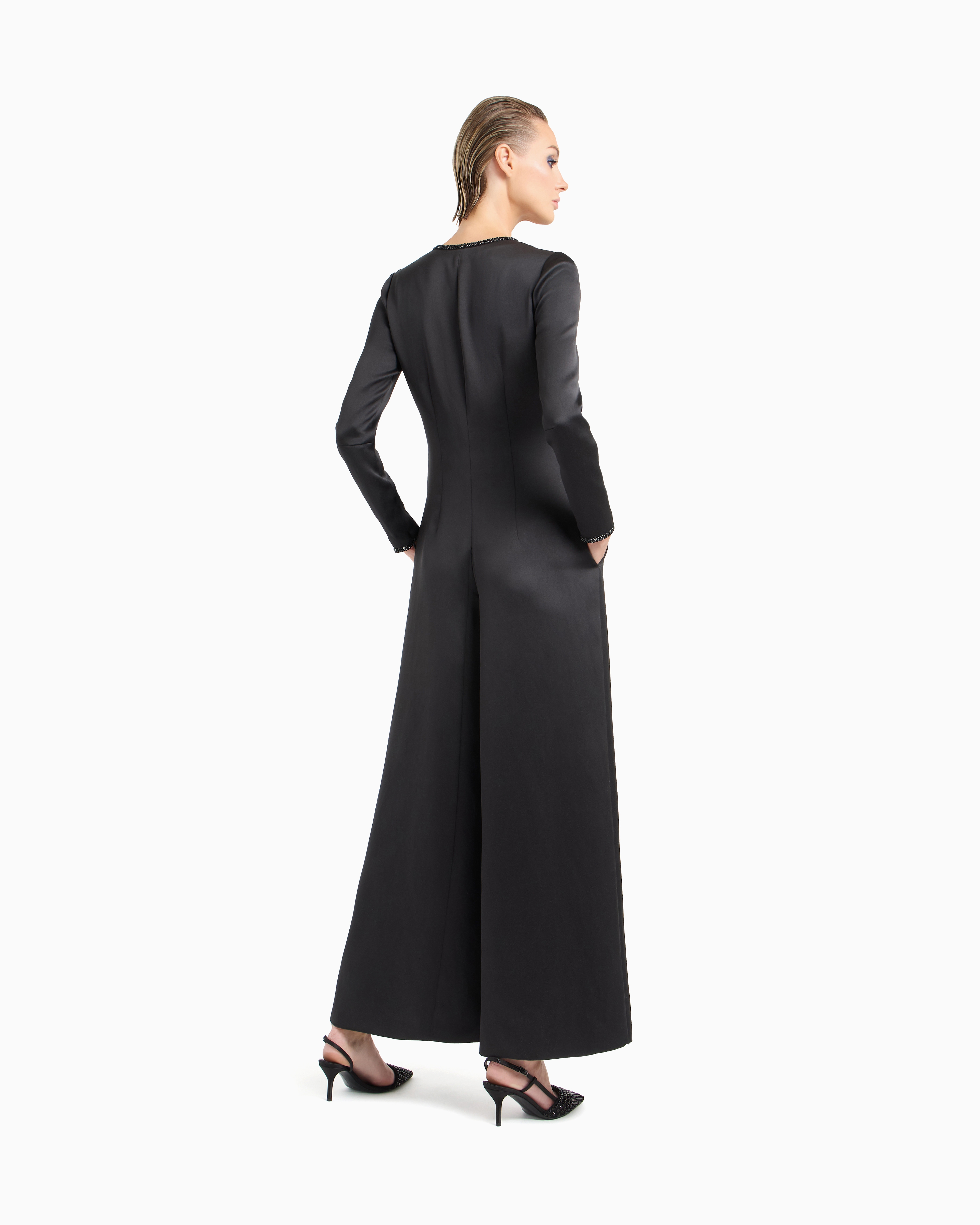 Giorgio Armani Silk Jumpsuit With Embroidered Details